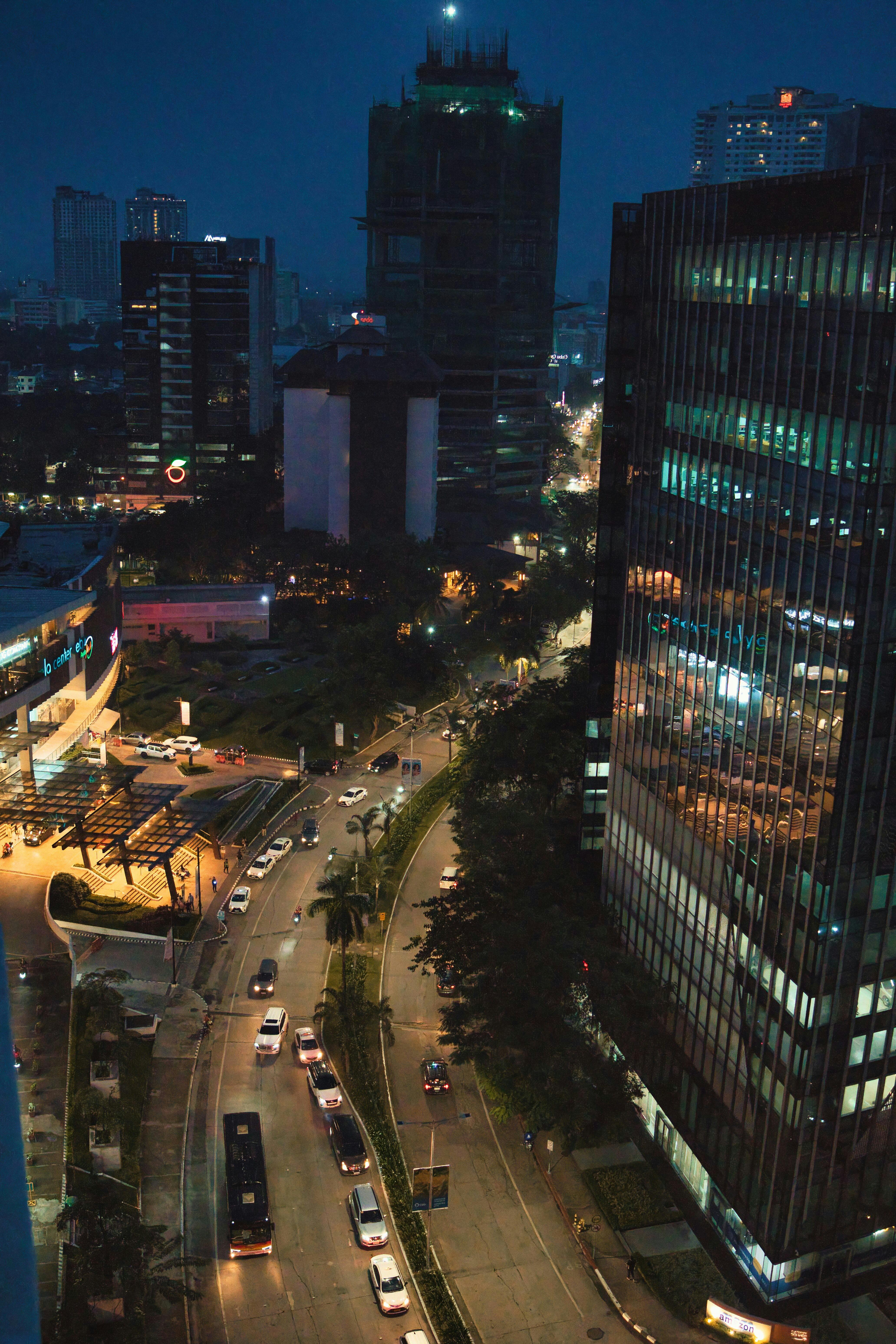 4128x6192 Buildings in City at Night · Free