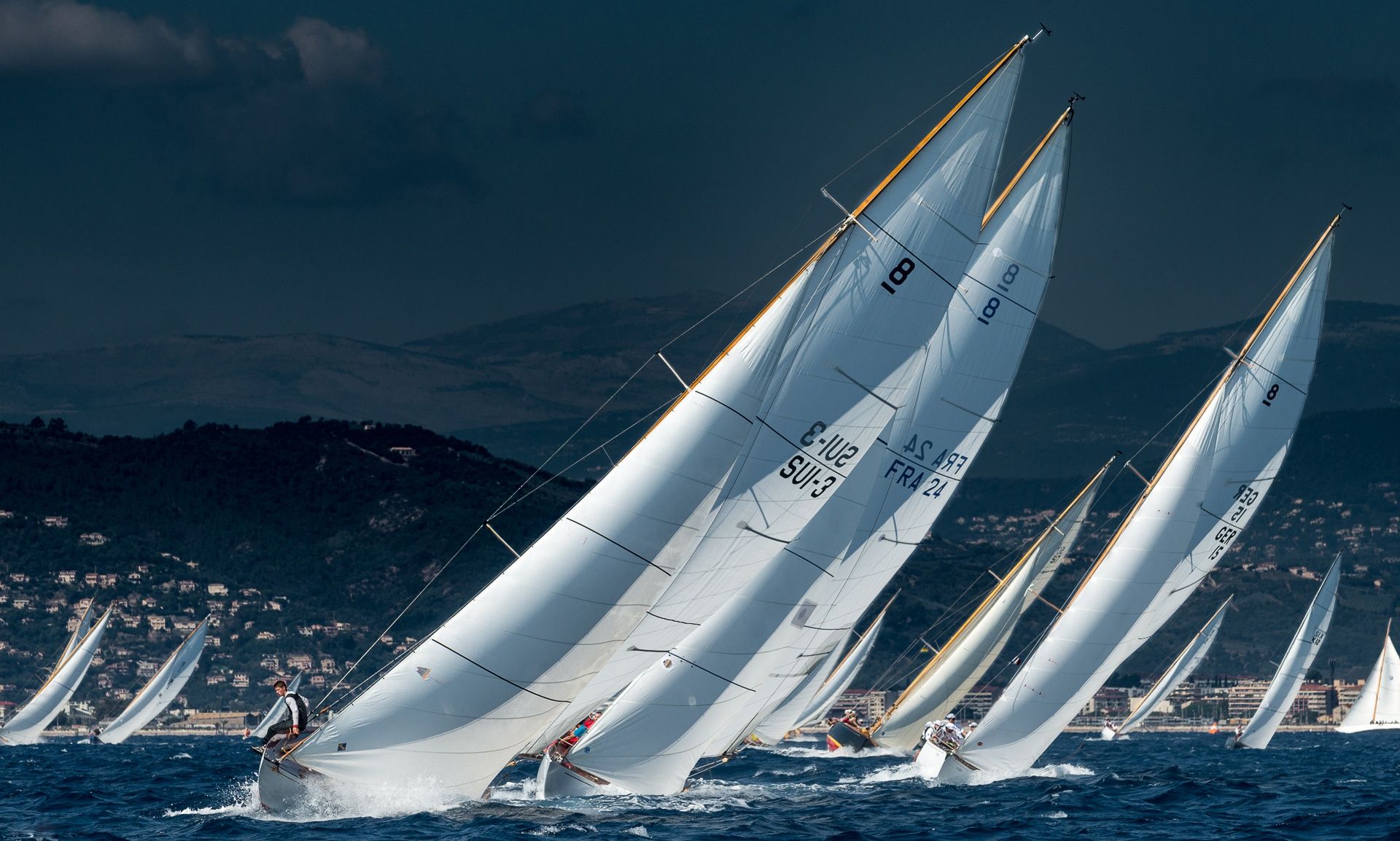 1920x1154 Wallpaper sea, water, race, sailboat, sail, regatta, sailing for mobile and desktop, section спорт, resolution 1920x1154