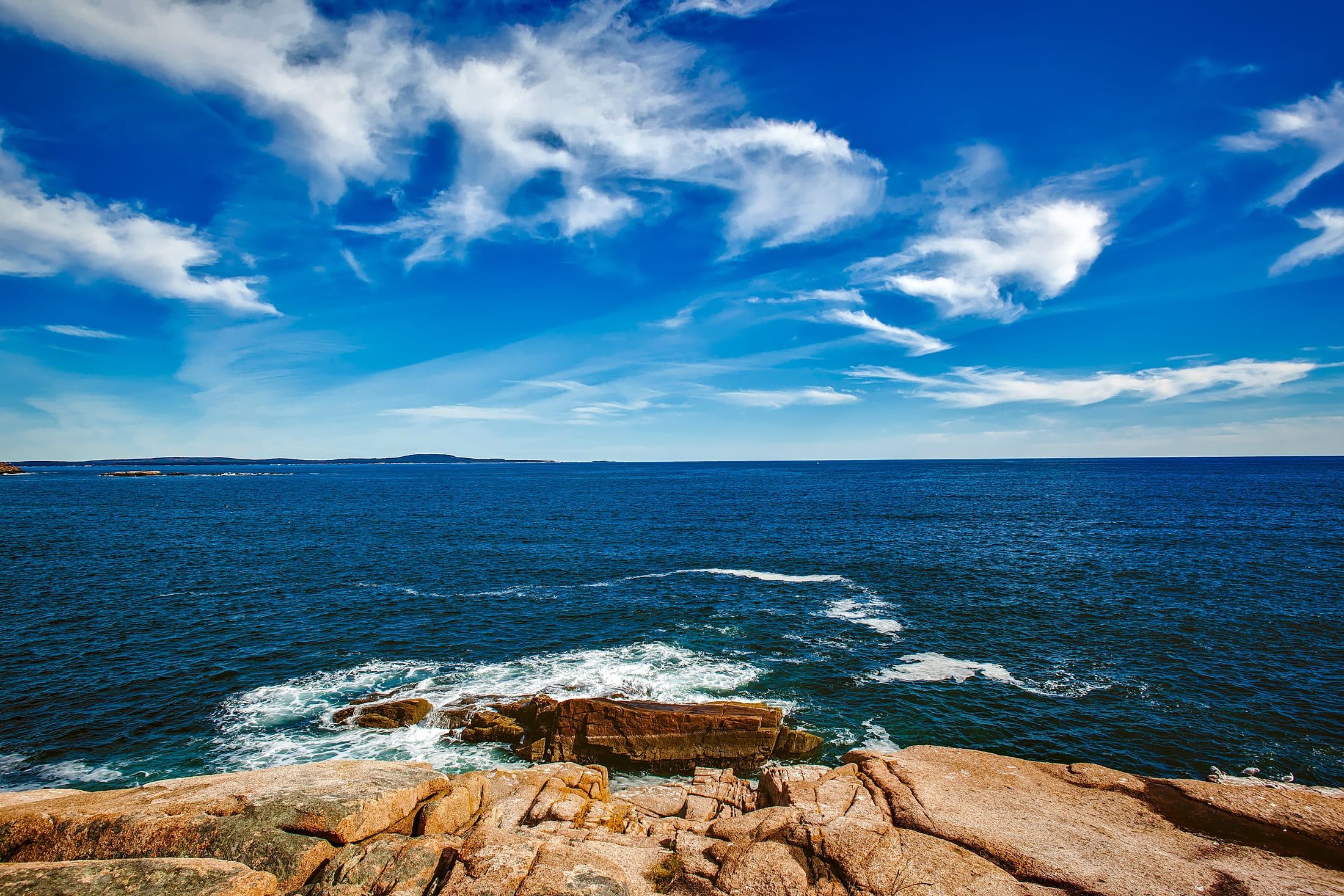 2200x1467 Royalty Free Photo: View Of Rocky Sea Shore