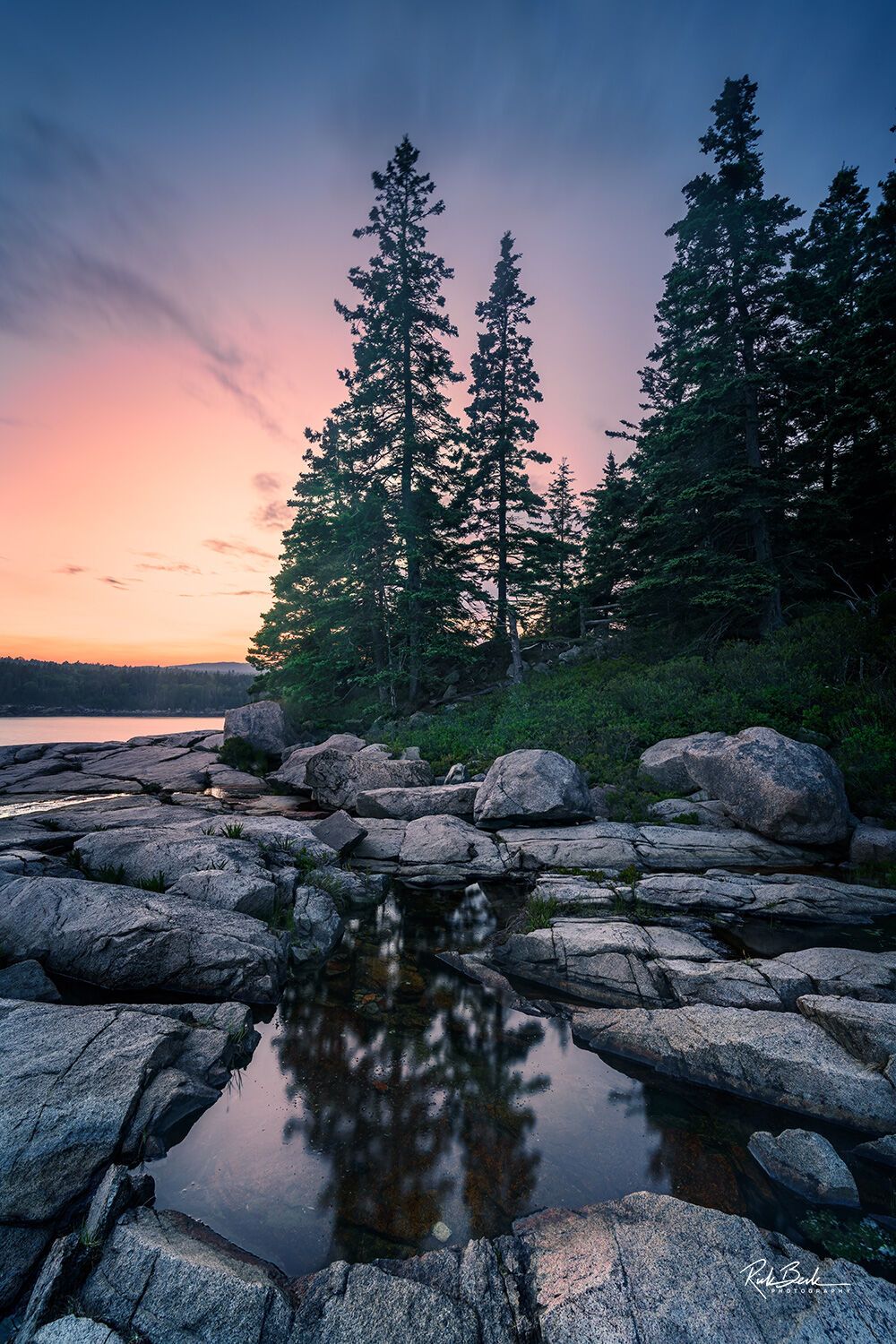 1000x1500 Otter Point Twilight. Acadia National Park, Maine. Rick Berk Fine Art Photography