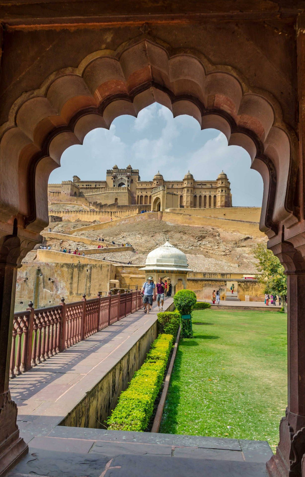 1228x1920 Download Caption: Splendid View of Amber Fort, Jaipur Wallpaper