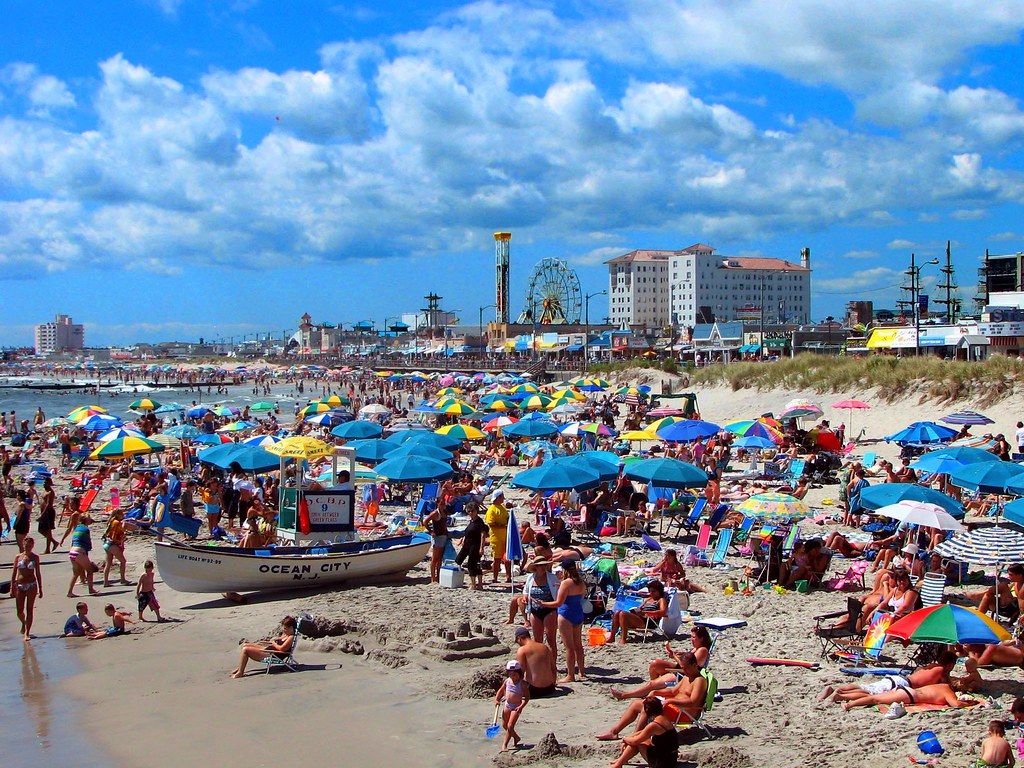 1024x768 The Beach At Ocean City NJ. A shot of the beach at Ocean Ci