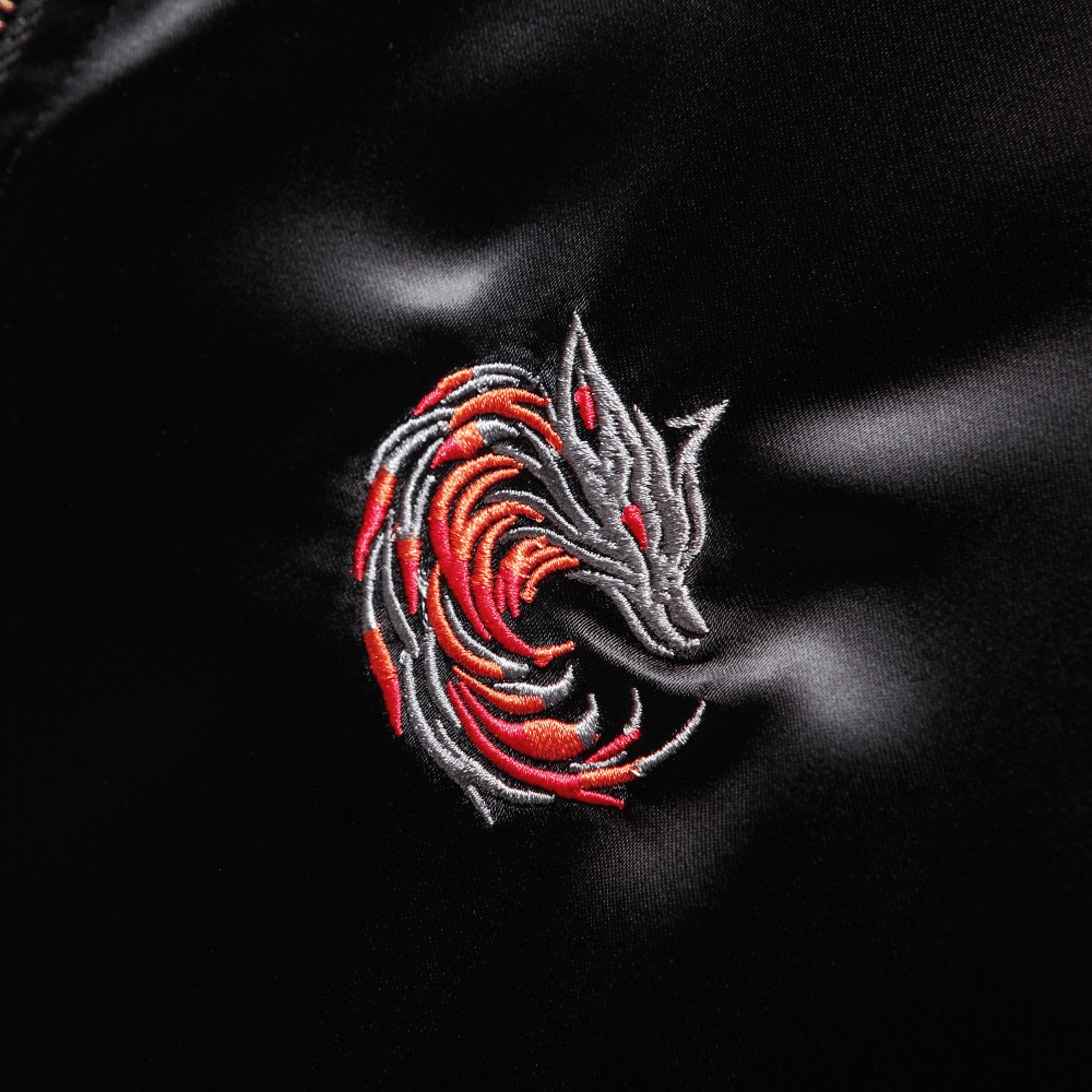 1000x1000 Fiery Nine Tailed Kitsune Sukajan Jacket L / Red