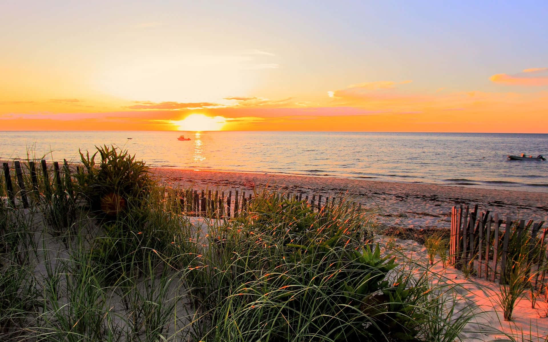 1920x1200 Download Sunset Beach New England Summer Wallpaper