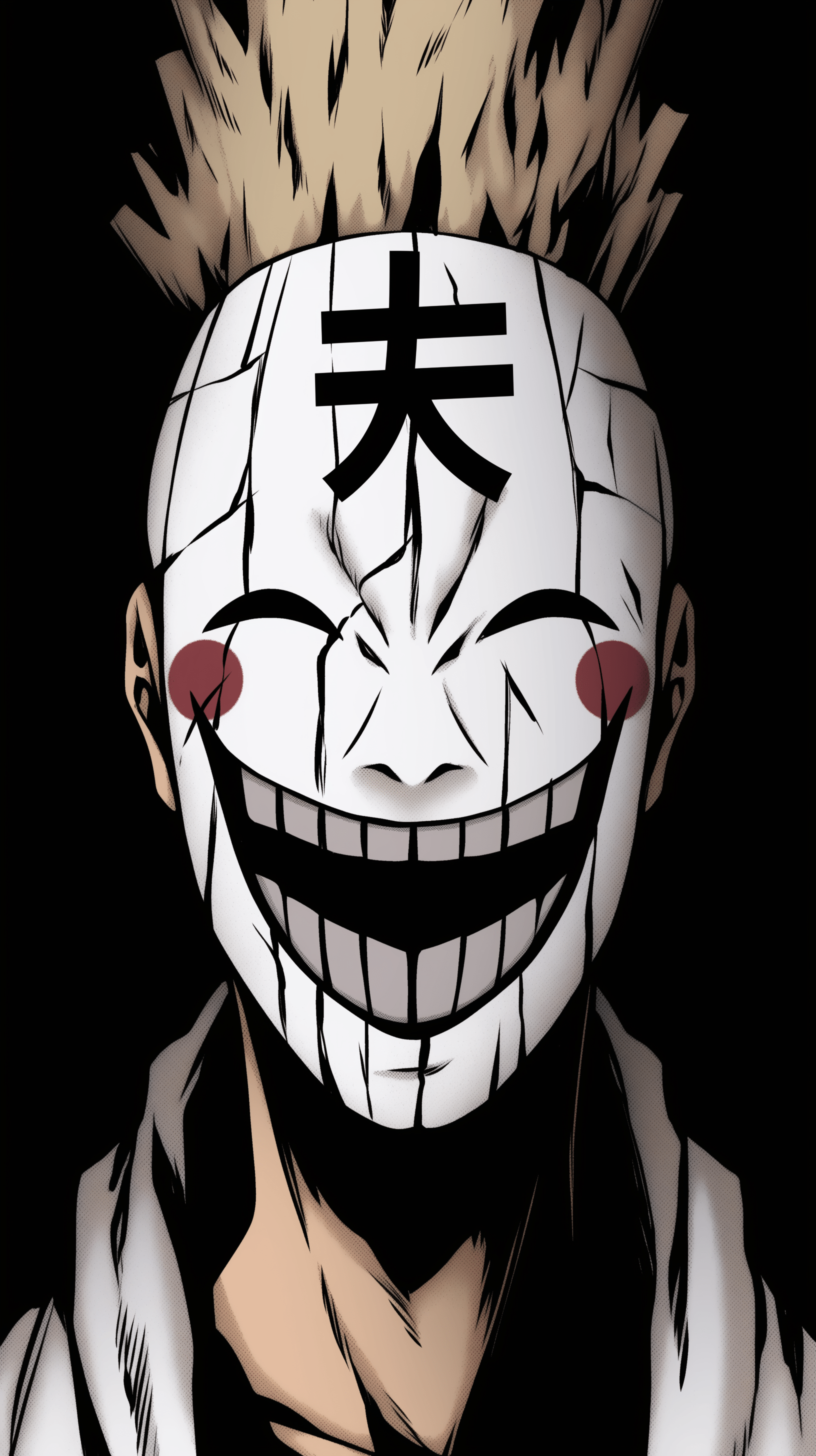 1632x2912 Japanese Masked Smile Men's Wallpaper
