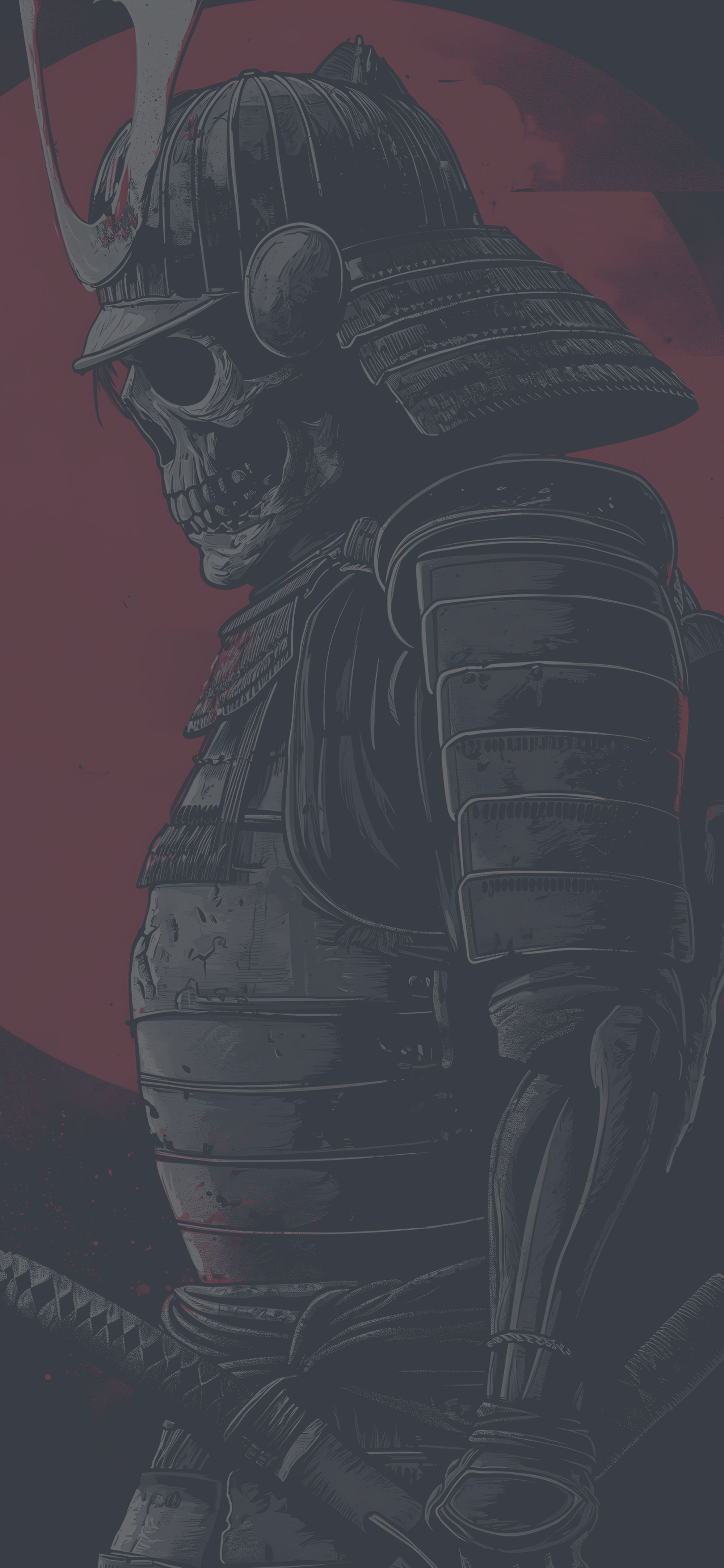 2000x4329 Dark Samurai Skull Warrior Wallpaper Dark Wallpaper HD