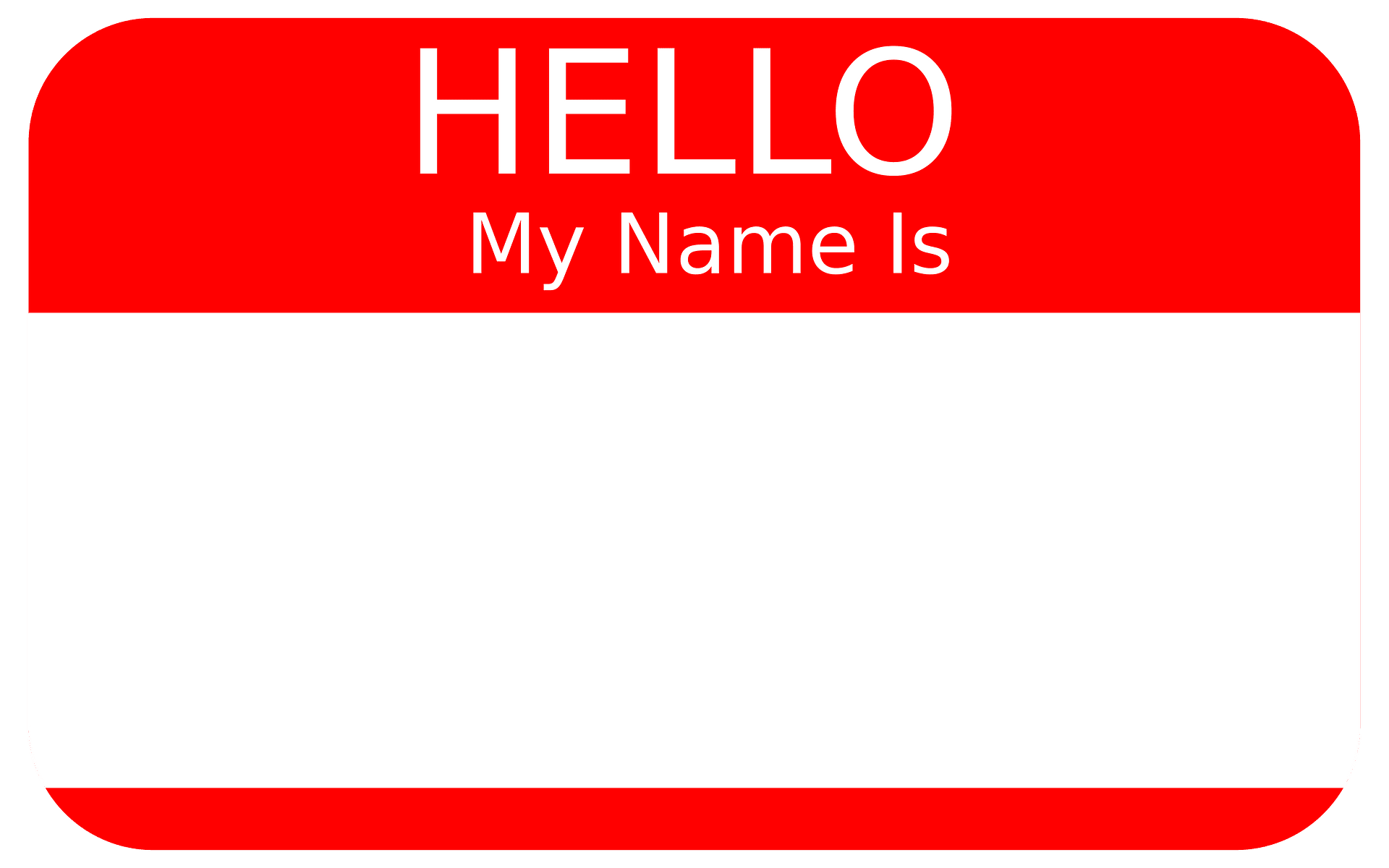 1920x1200 Hello My Name Is vector clipart image on