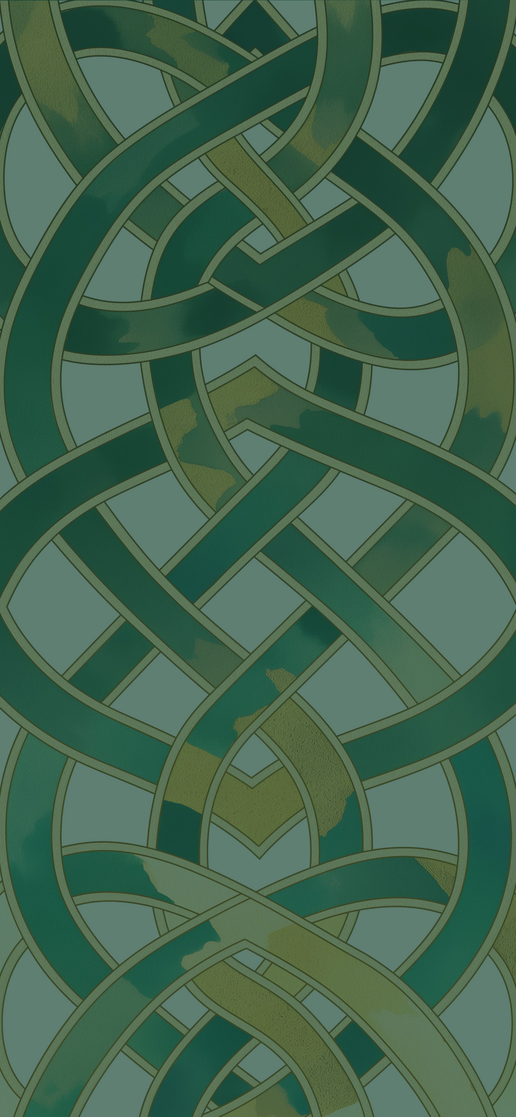 2000x4329 Celtic Knot Green Gold Pattern Wallpaper Wallpaper HD