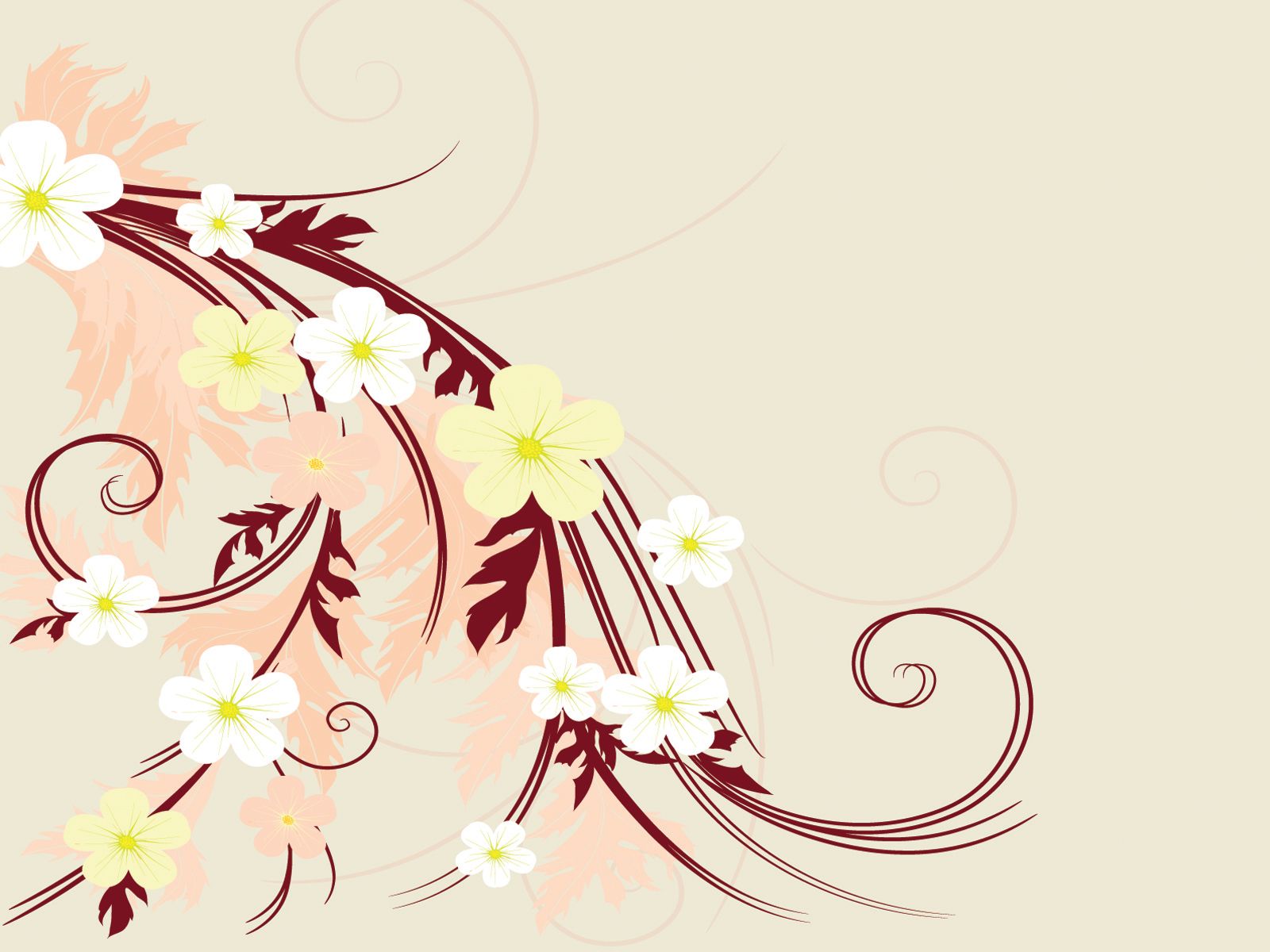 1600x1200 decoration flower PPT Templates PPT Background