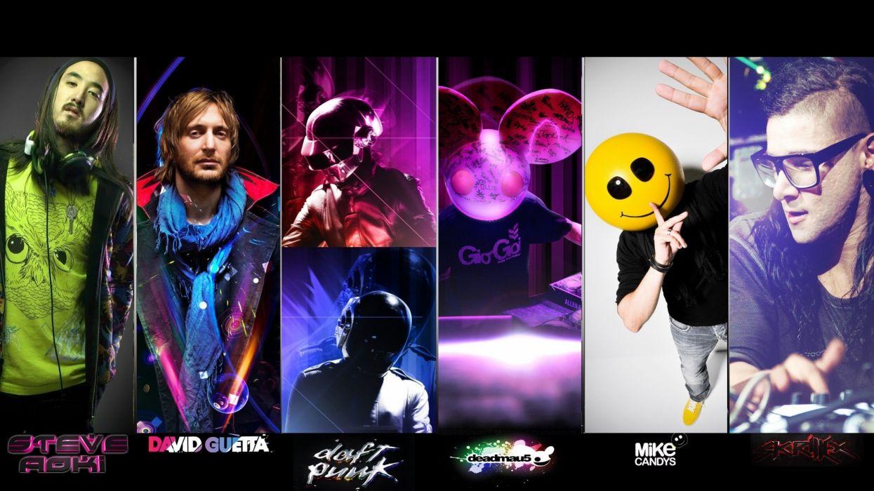 1245x700 Music daft punk houses djs techno deadmau5 steve aoki david guetta skrillex tech house wallpaperx1440