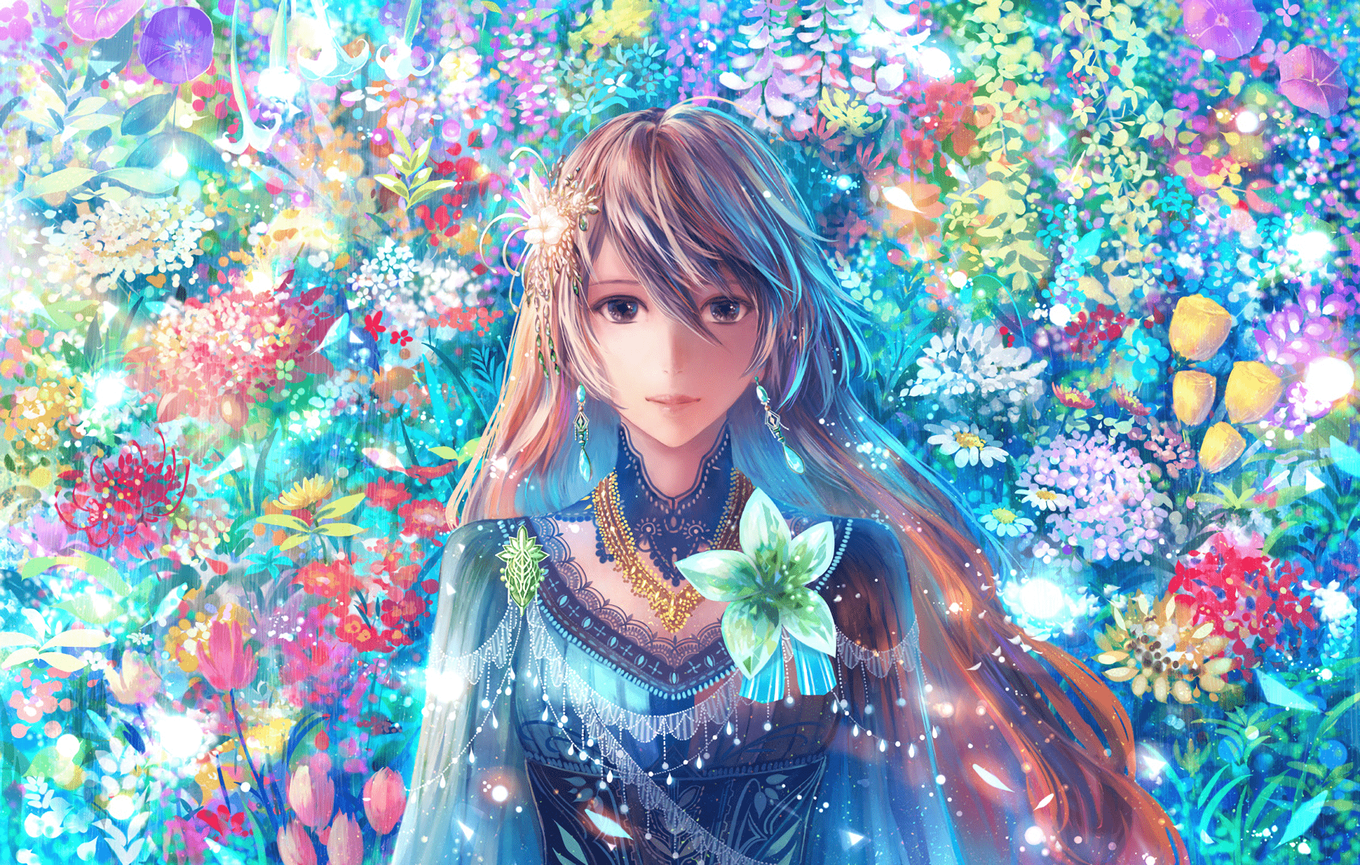 1920x1221 Colorful Petal Anime HD Wallpaper by 防人