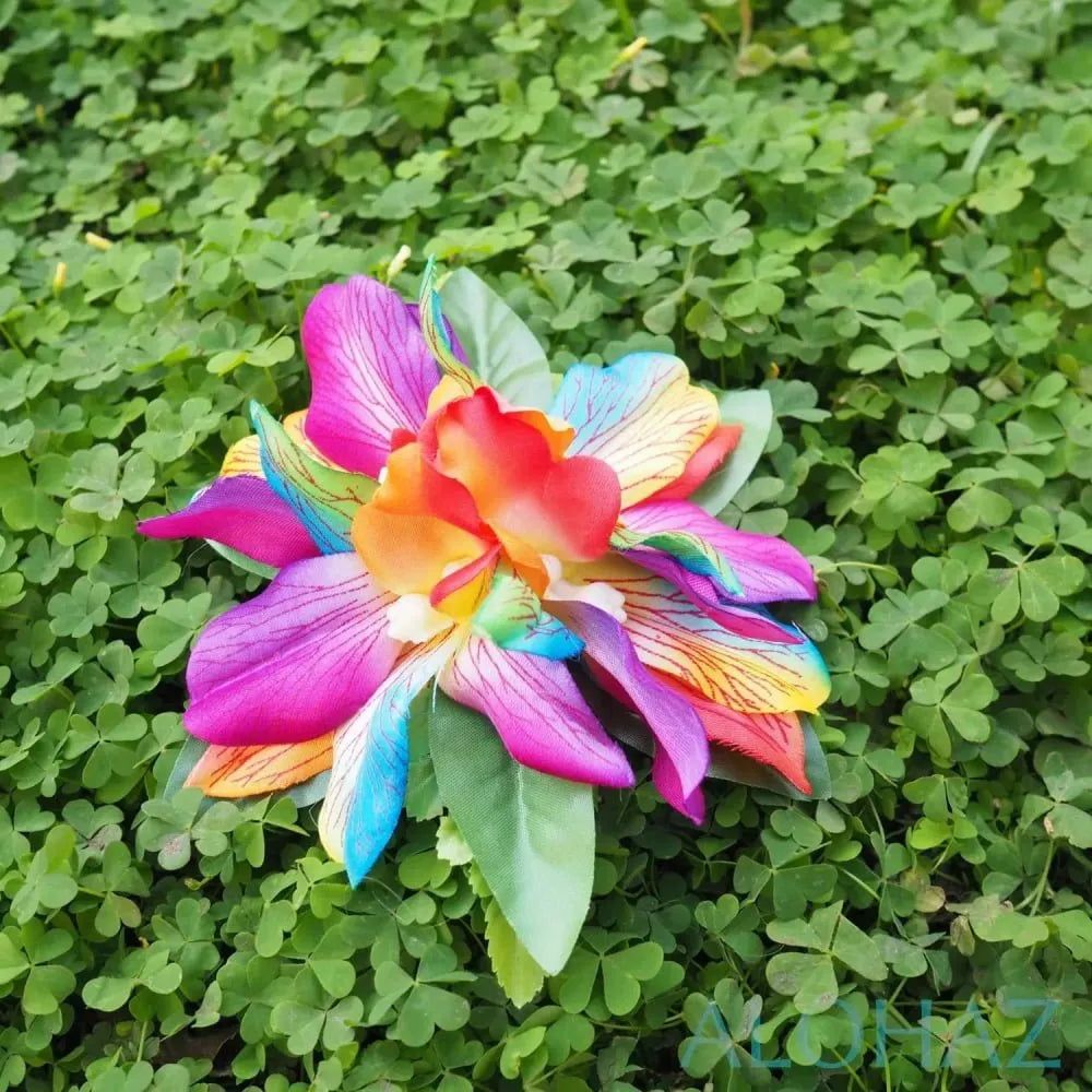 1000x1000 Kula Rainbow Hawaiian Flower Hair Clip