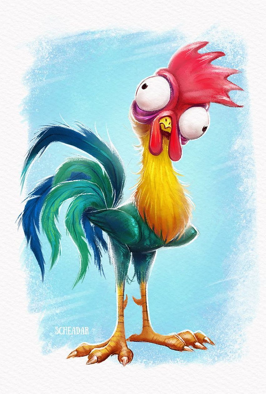 850x1258 Hei Hei. Disney drawings, Cartoon drawings, Moana drawing, Chicken Art HD phone wallpaper