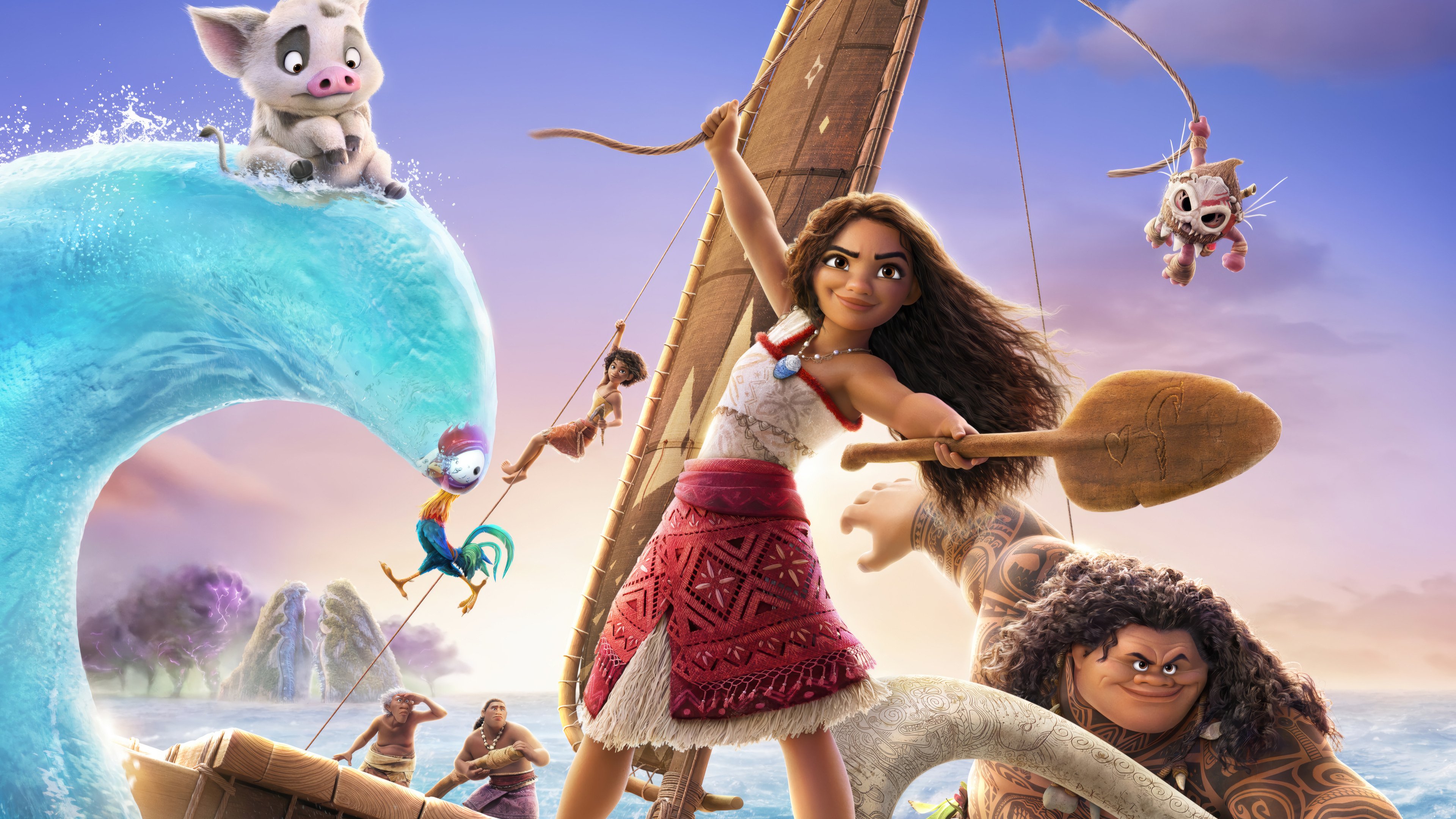 3840x2160 Moana 2 Characters Poster Heihei Wallpaper 4K HD PC b