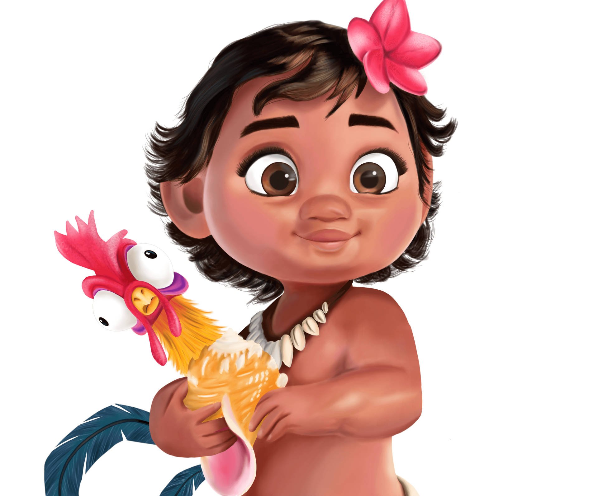 1920x1594 Download Baby Moana and Hei Hei Wallpaper