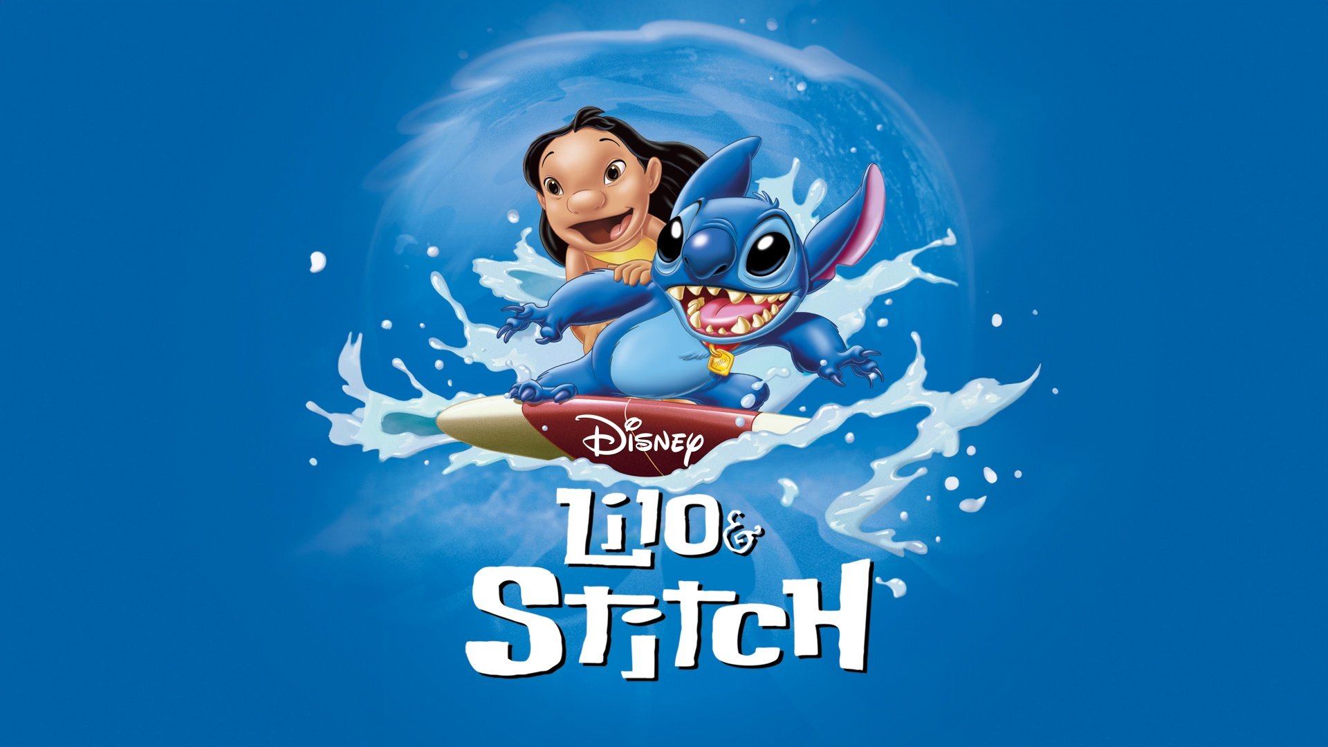 1920x1080 Lilo & Stitch Wallpaper 4K, Movie poster, Blue background, 5K