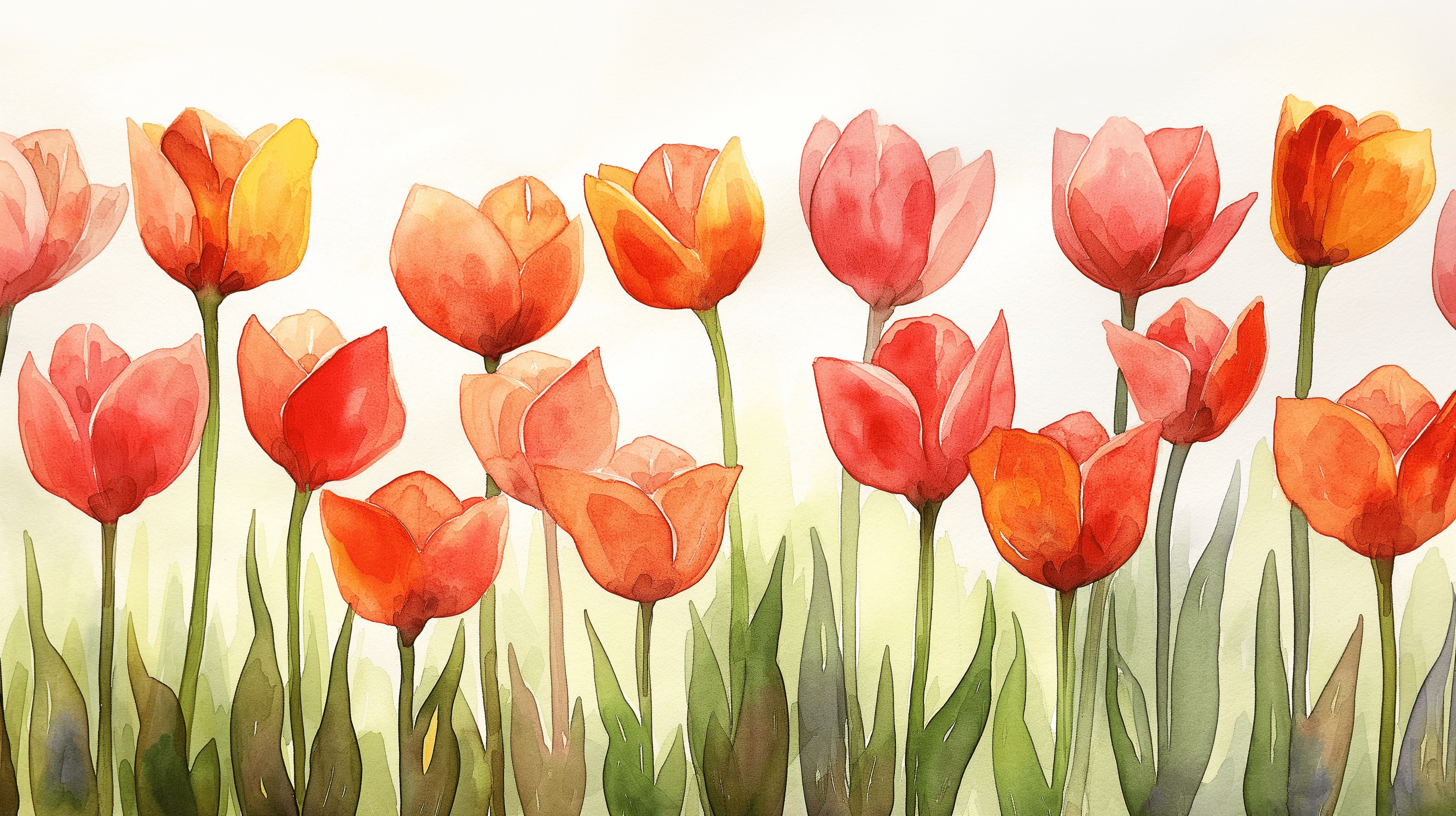 2912x1632 Floral Wallpaper. Field of Tulips