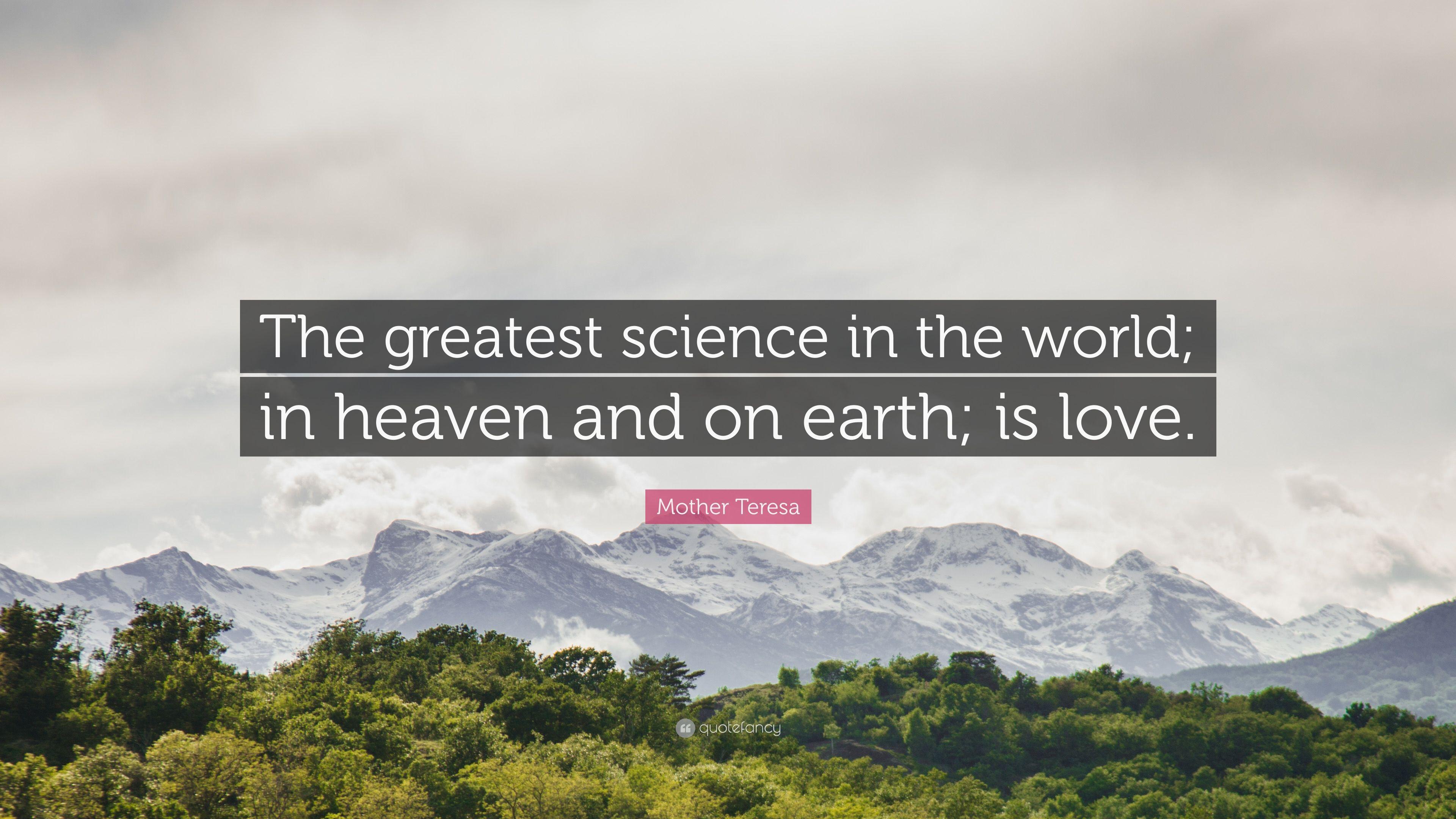 3840x2160 Mother Teresa Quote: “The greatest science in the world; in heaven