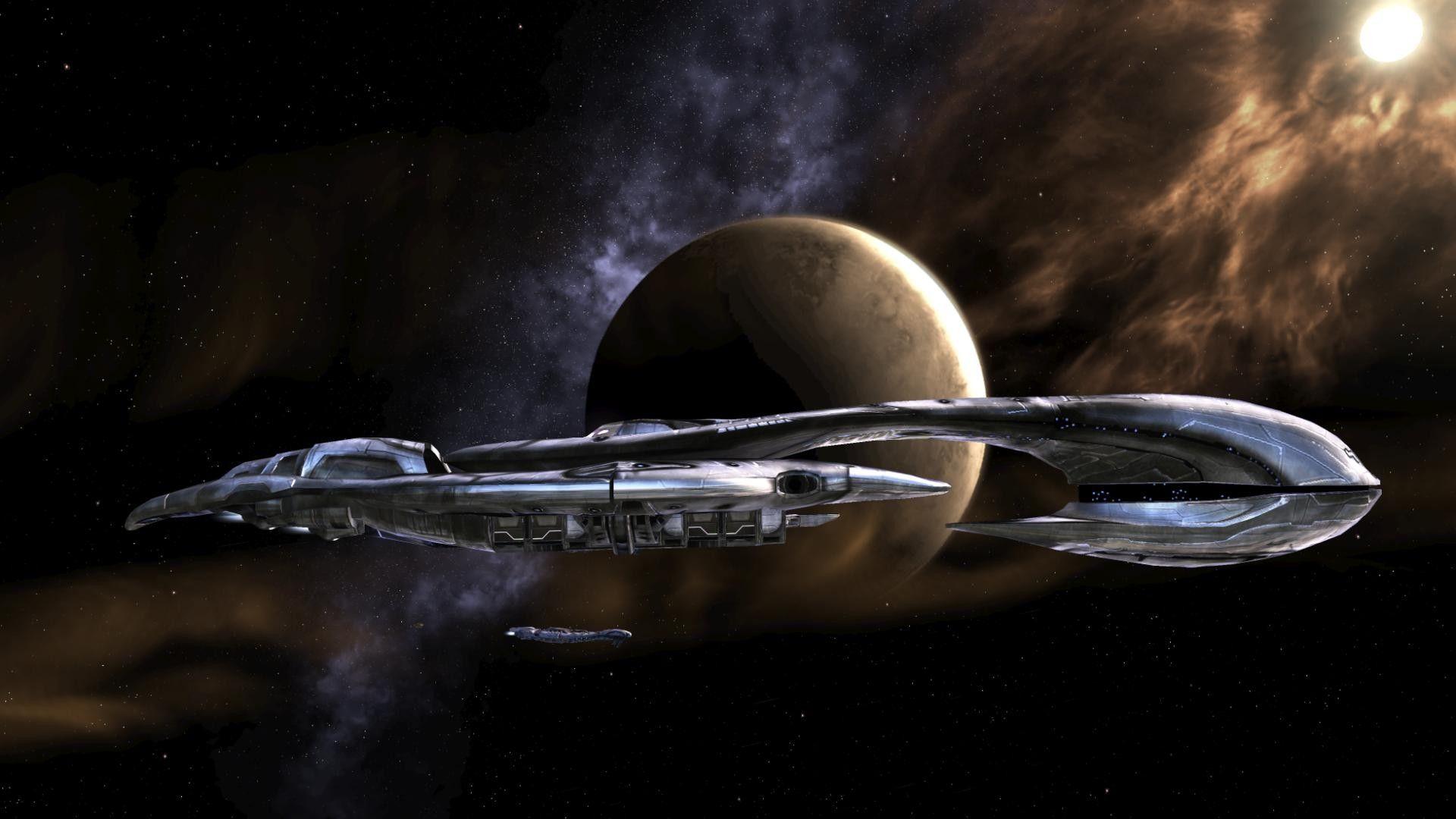 1920x1080 Science Fiction Spaceship Digital Art Planet Space Wallpaper
