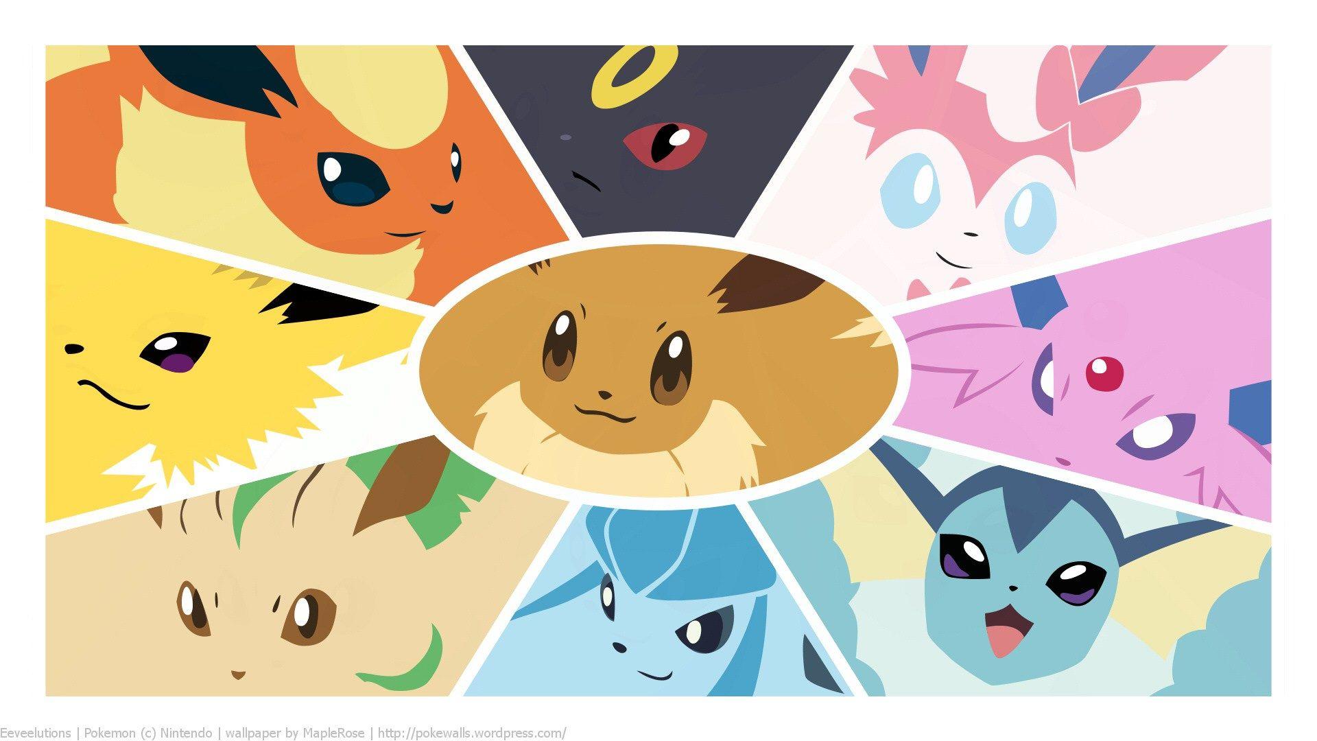 1920x1080 Eevee, Eeveelution, Minimal, Pokemon HD Wallpaper & Background