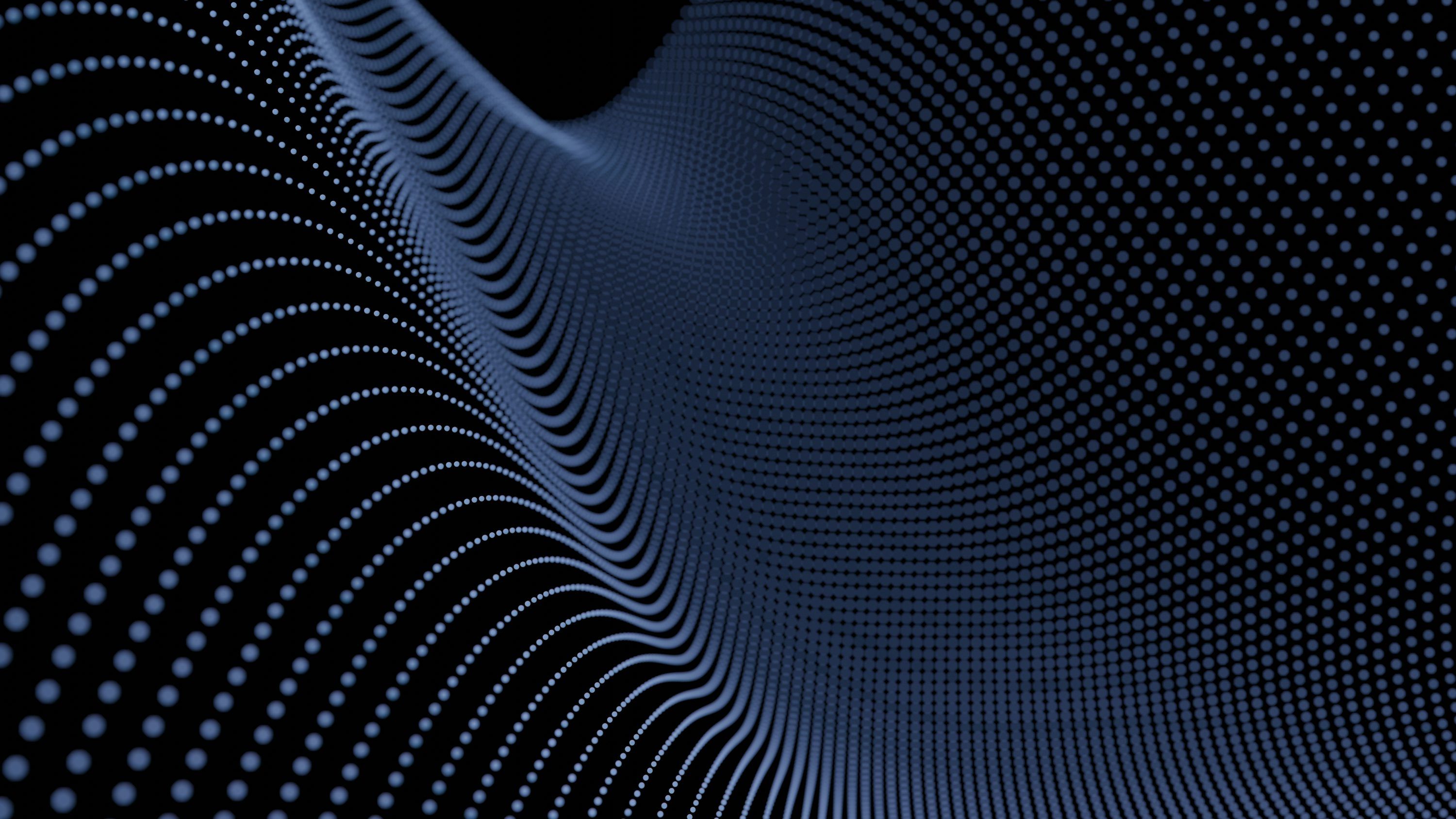 3000x1688 Abstract blue wave pattern made of dots photo