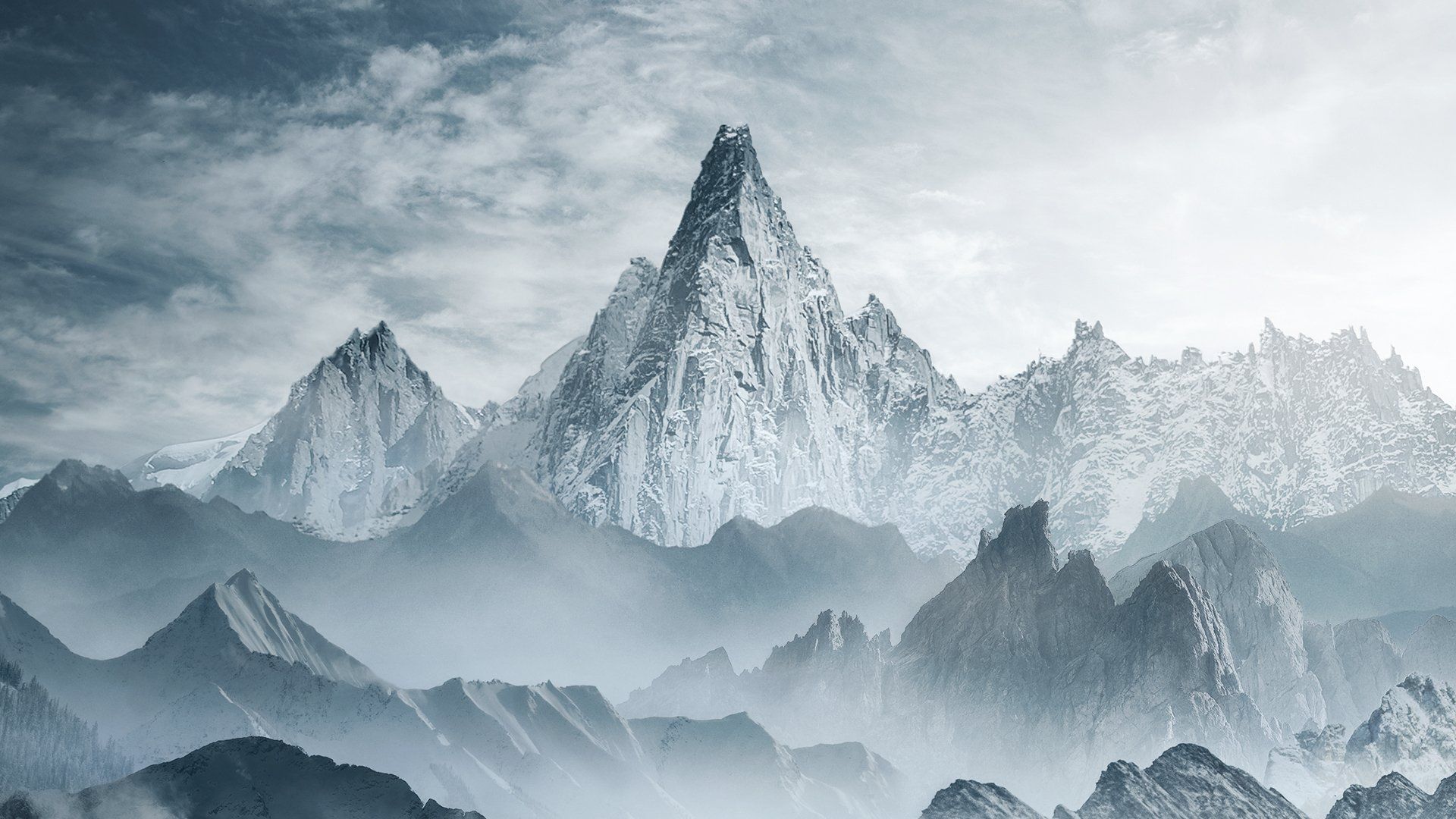 1920x1080 Misty Pinnacles