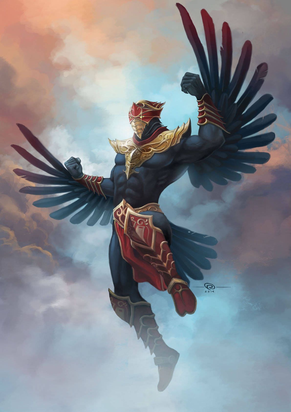 1191x1684 Download Lord Garuda Soaring In Skies Wallpaper
