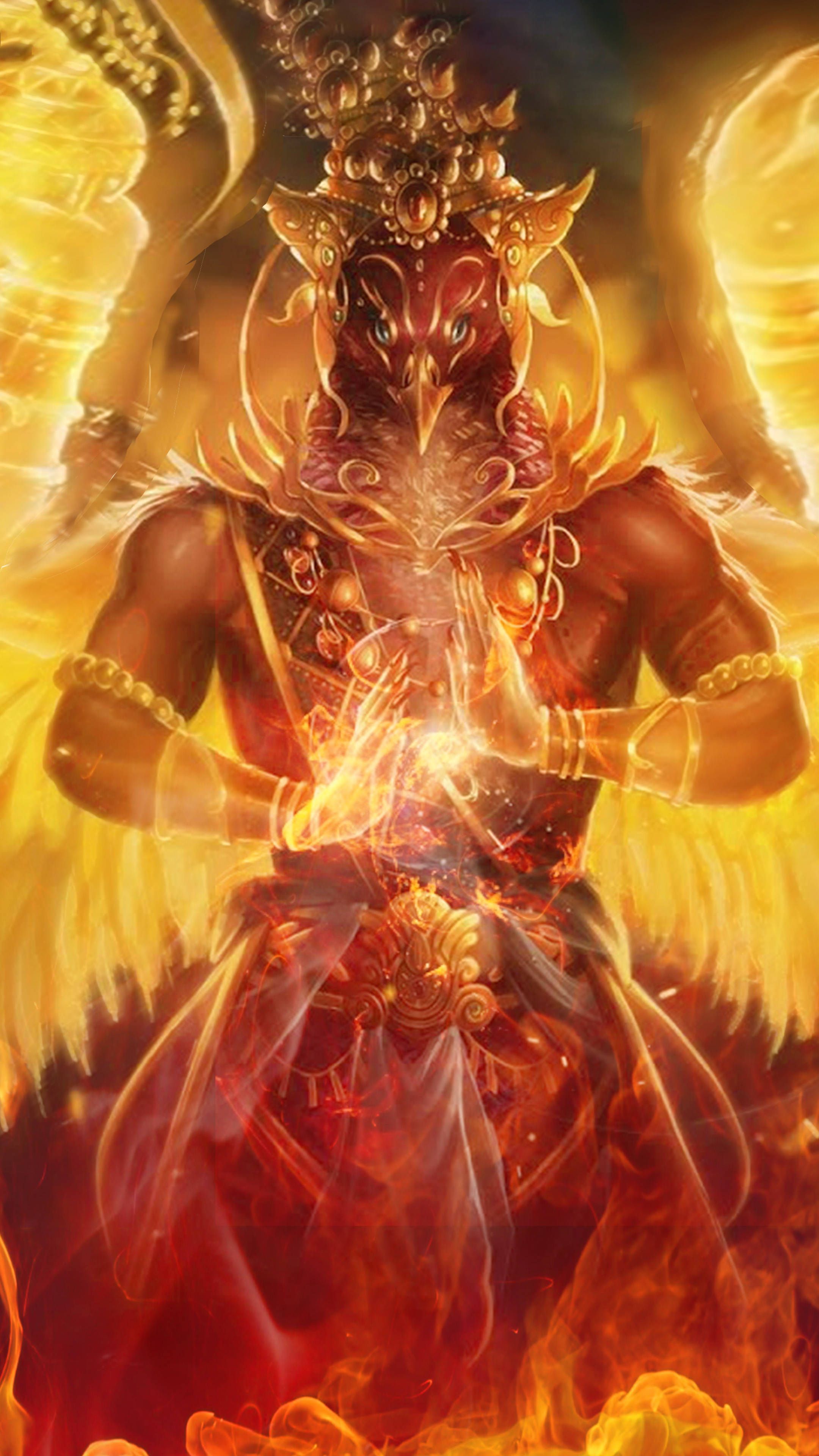 2160x3840 Download Burning Garuda Wallpaper