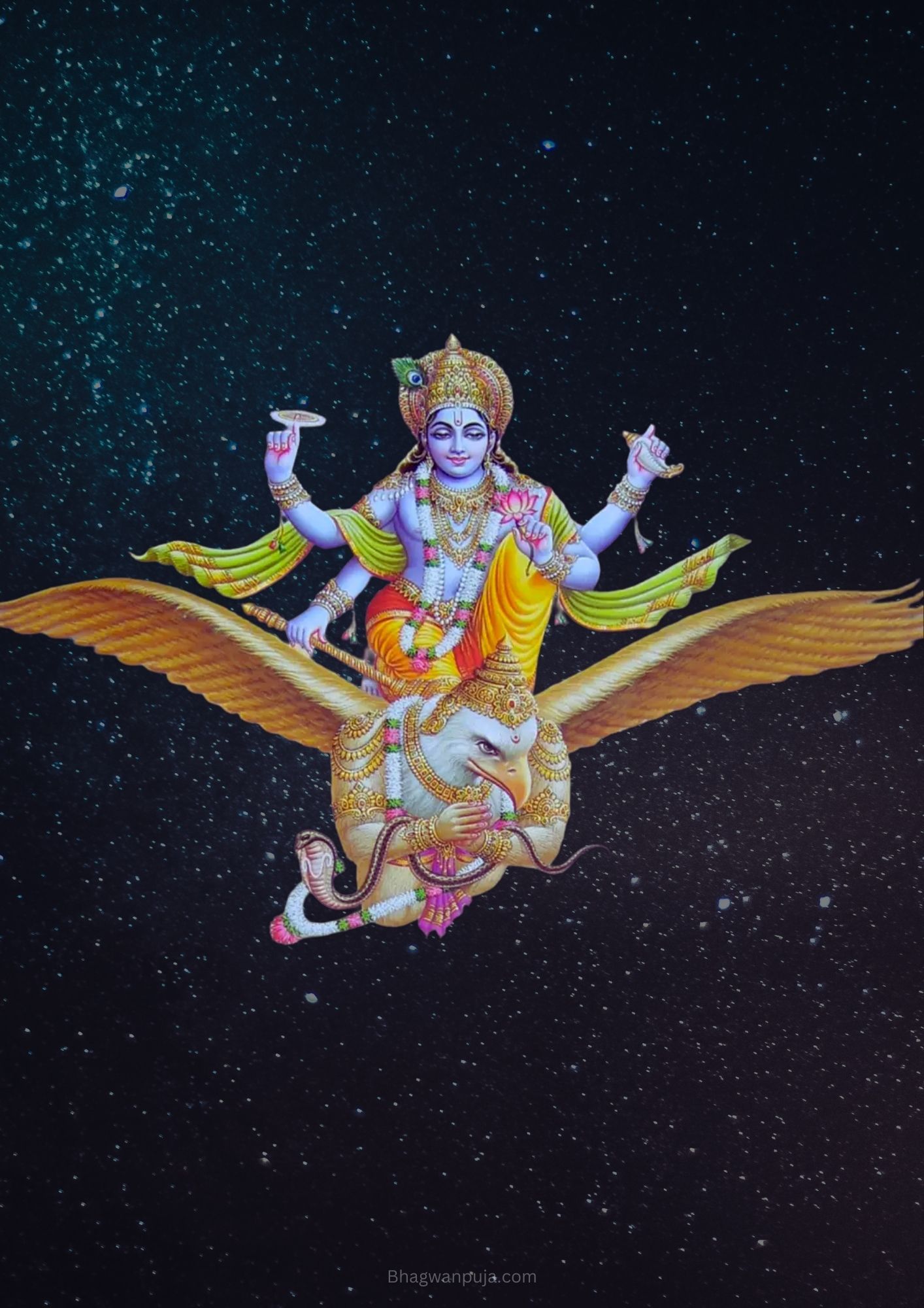 1414x2000 Download Bhagwan Vishnu on Garuda HD Wallpaper
