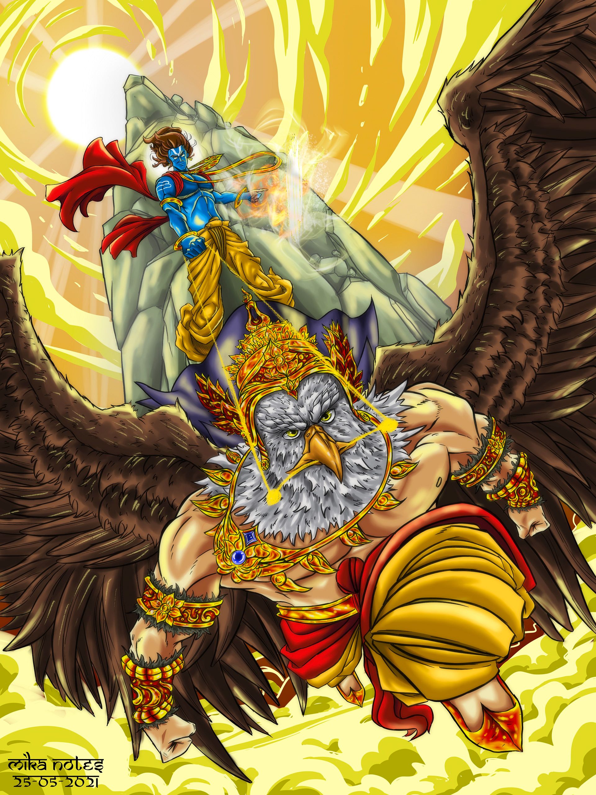 1920x2560 Lord Vishnu with king of birds lord Garuda (1). Image - Behance