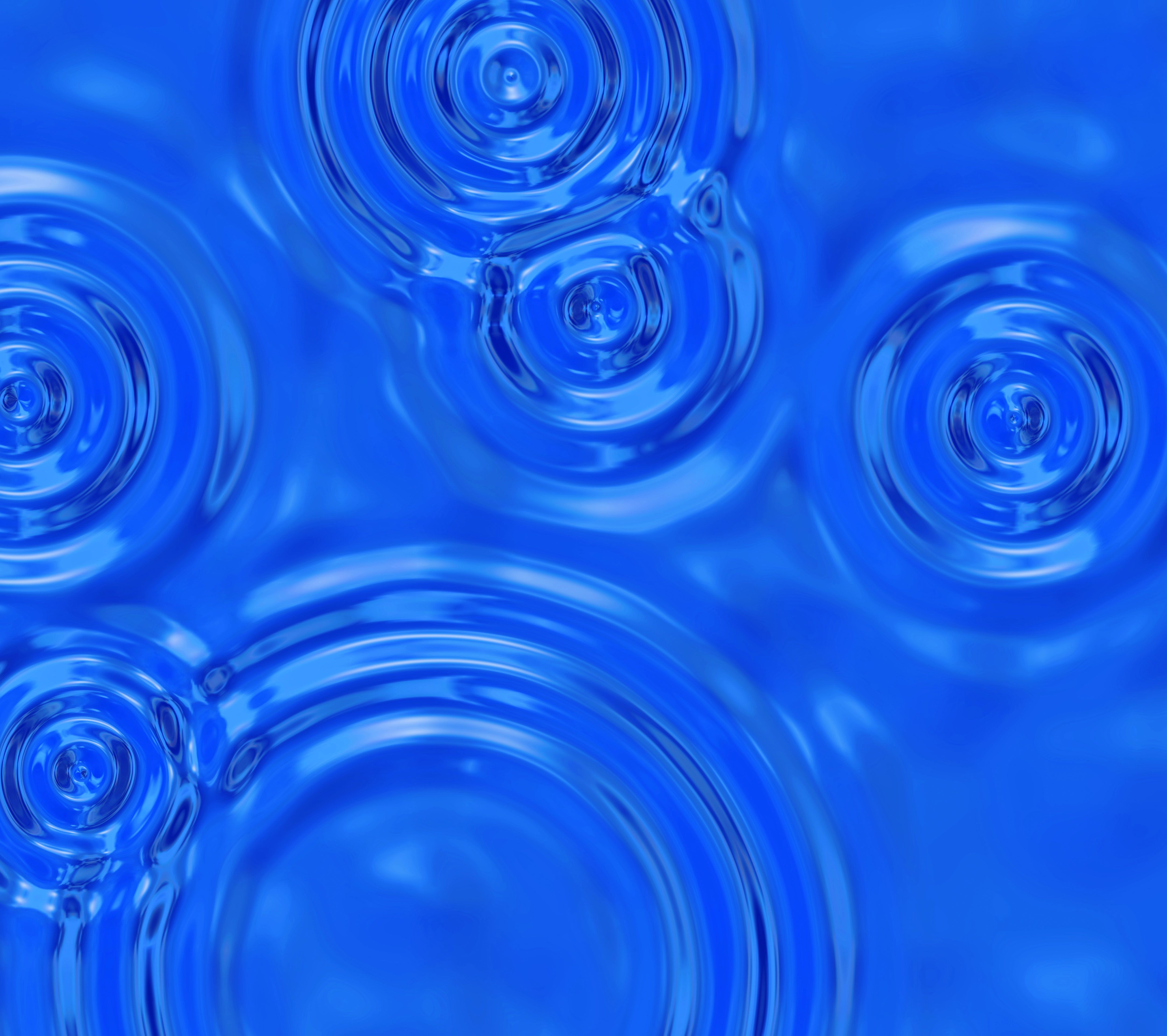 5000x4436 Blue water drops and ripples