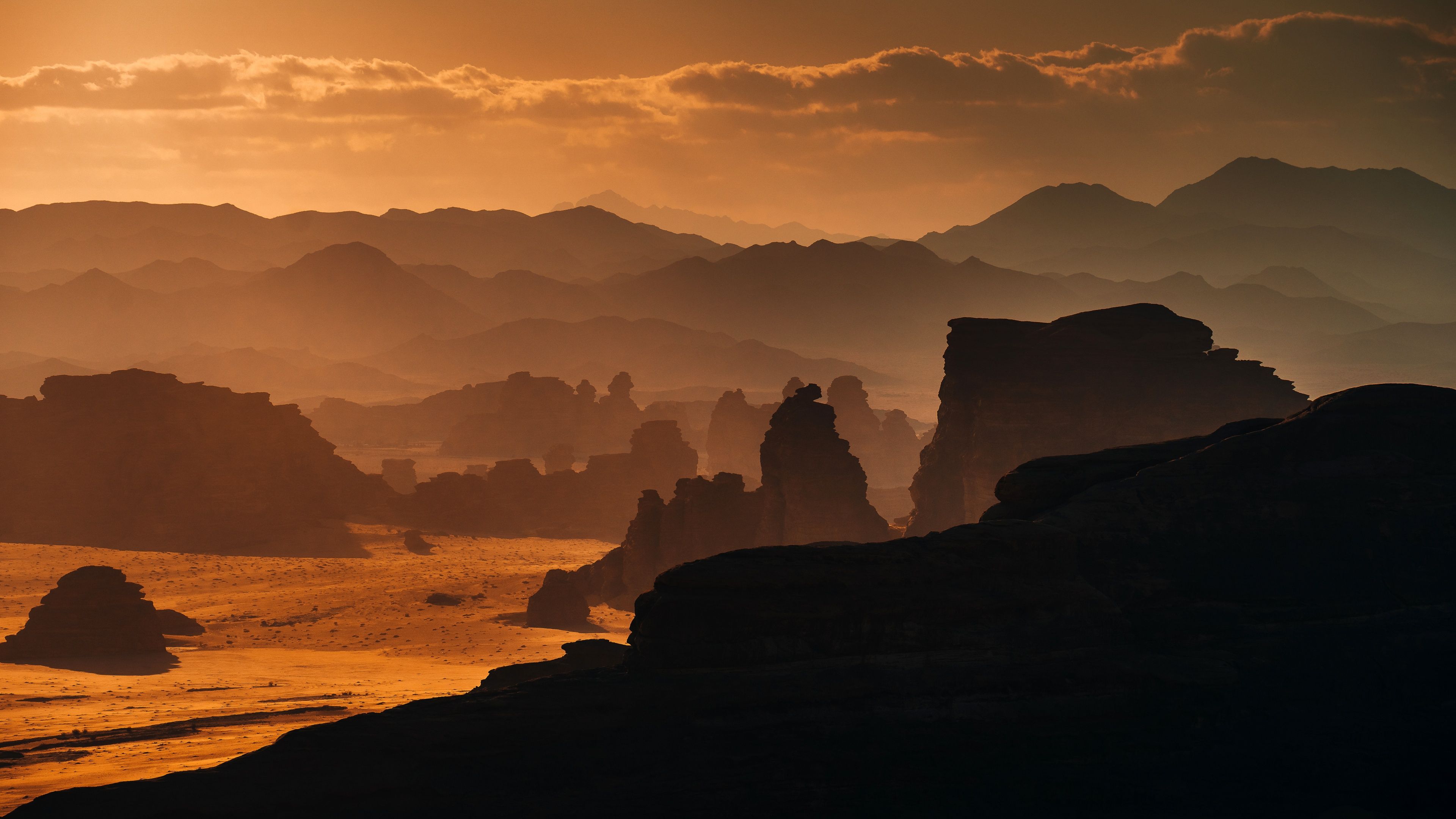 3840x2160 Rock formations Wallpaper 4K, Hisma Desert, NEOM, Saudi Arabia