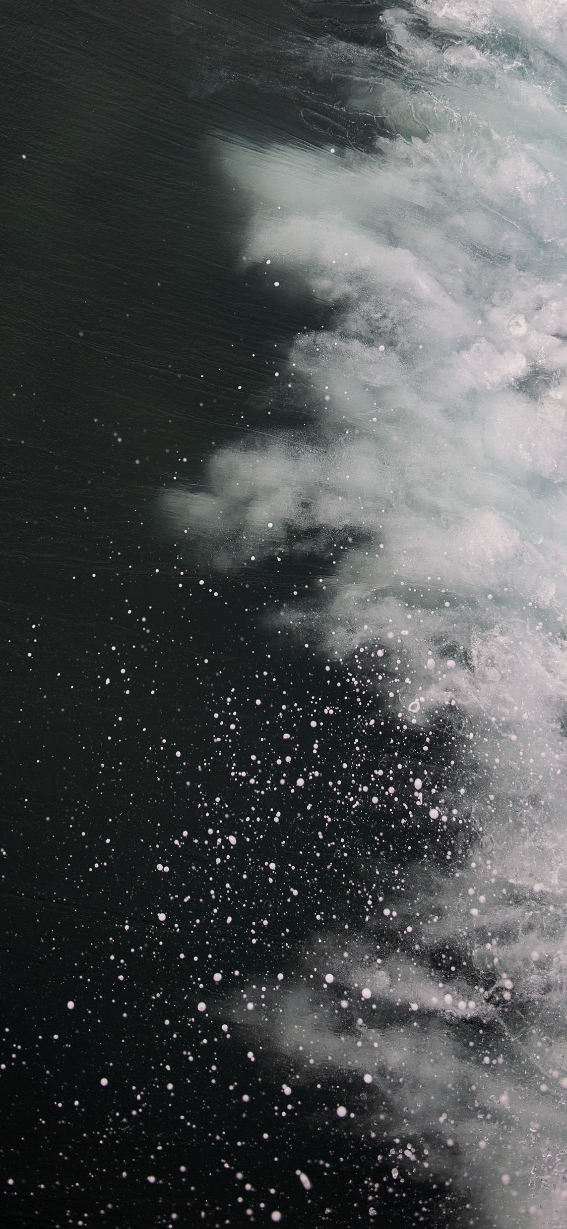 1125x2436 iPhone X wallpaper. wave cold sea water bubble nature