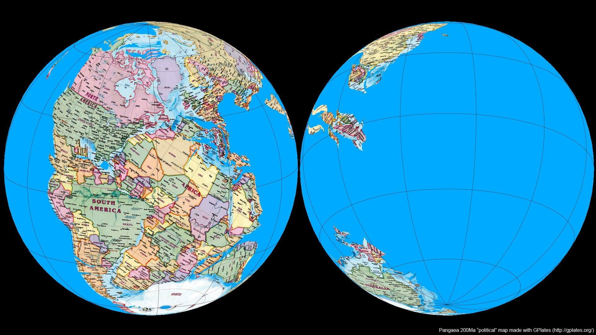 1920x1080 What Pangaea Would Look Like With Modern Day International Borders