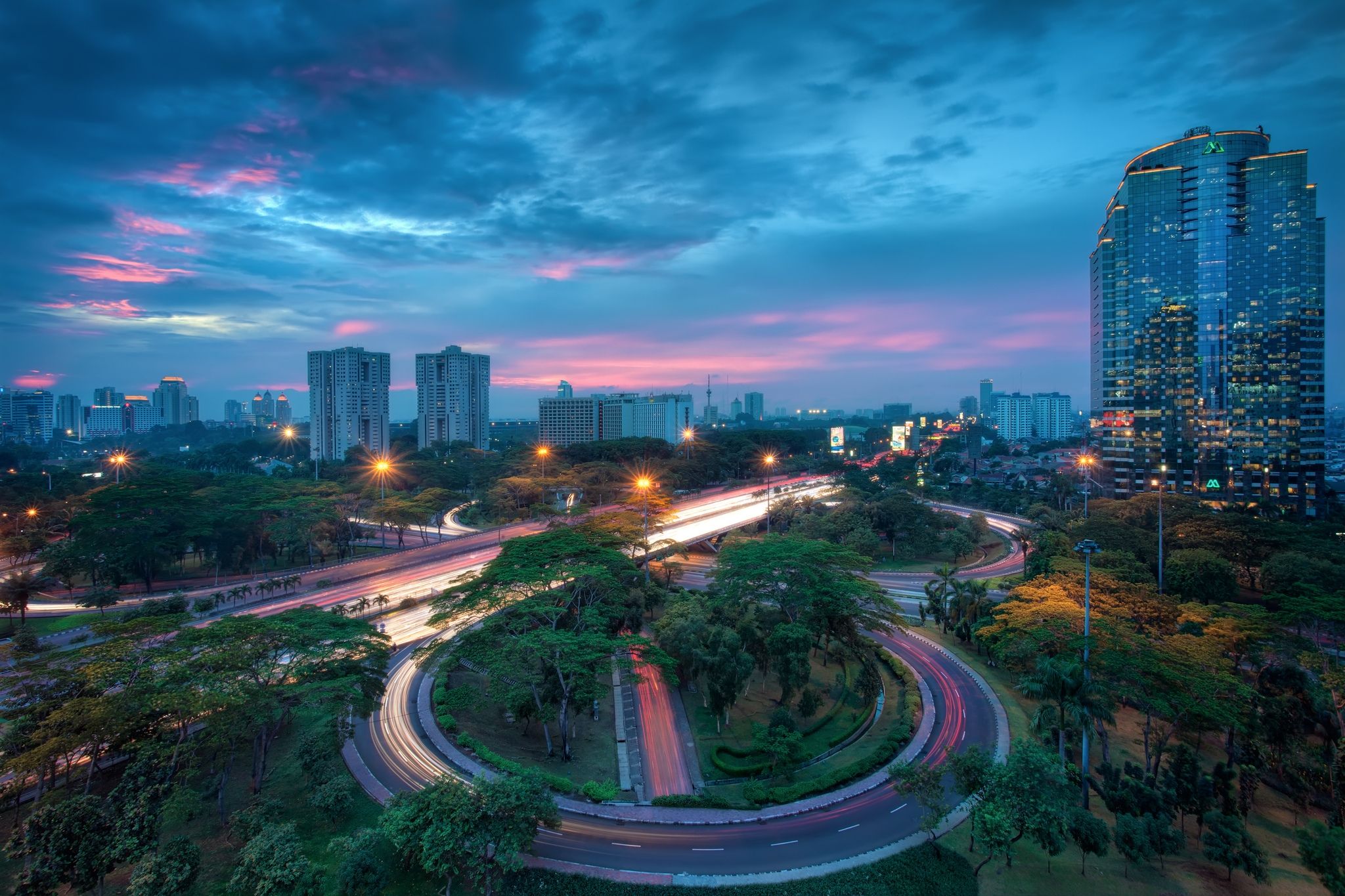 2048x1365 Phone wallpaper: Indonesia, Man Made, Jakarta, City, Cityscape, Sunset 1471780