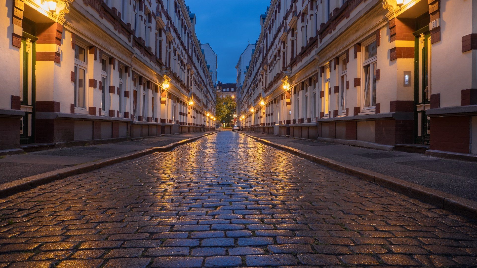 1920x1080 Hamburg Cobblestone Avenue