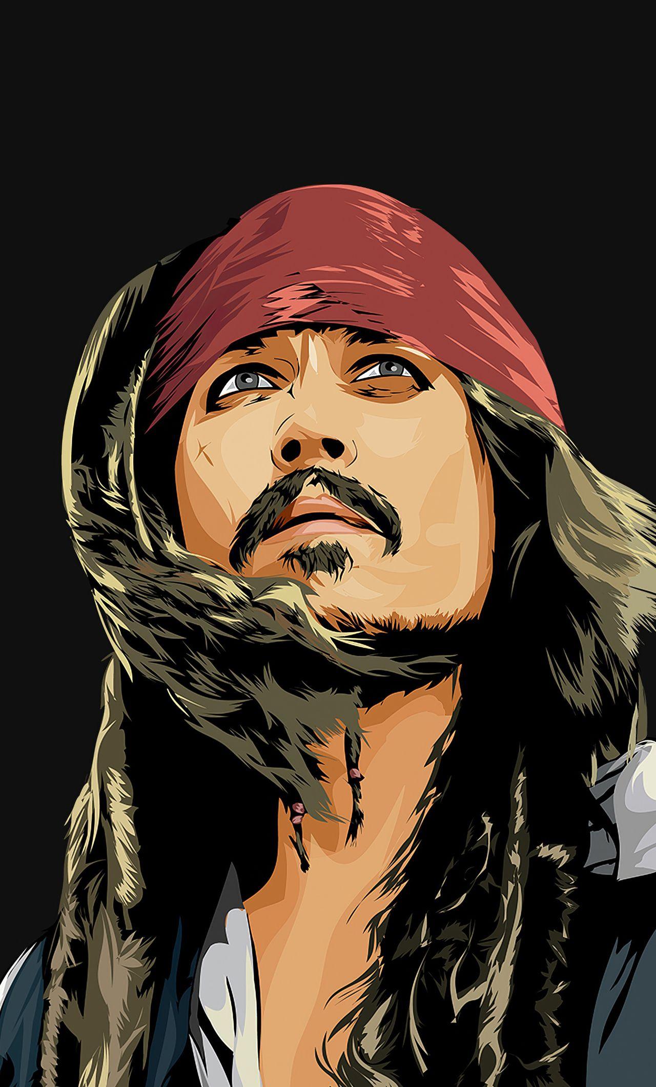 1280x2120 Jack Sparrow Nghệ thuật tối thiểu 4k Hình nền iPhone HD 4k