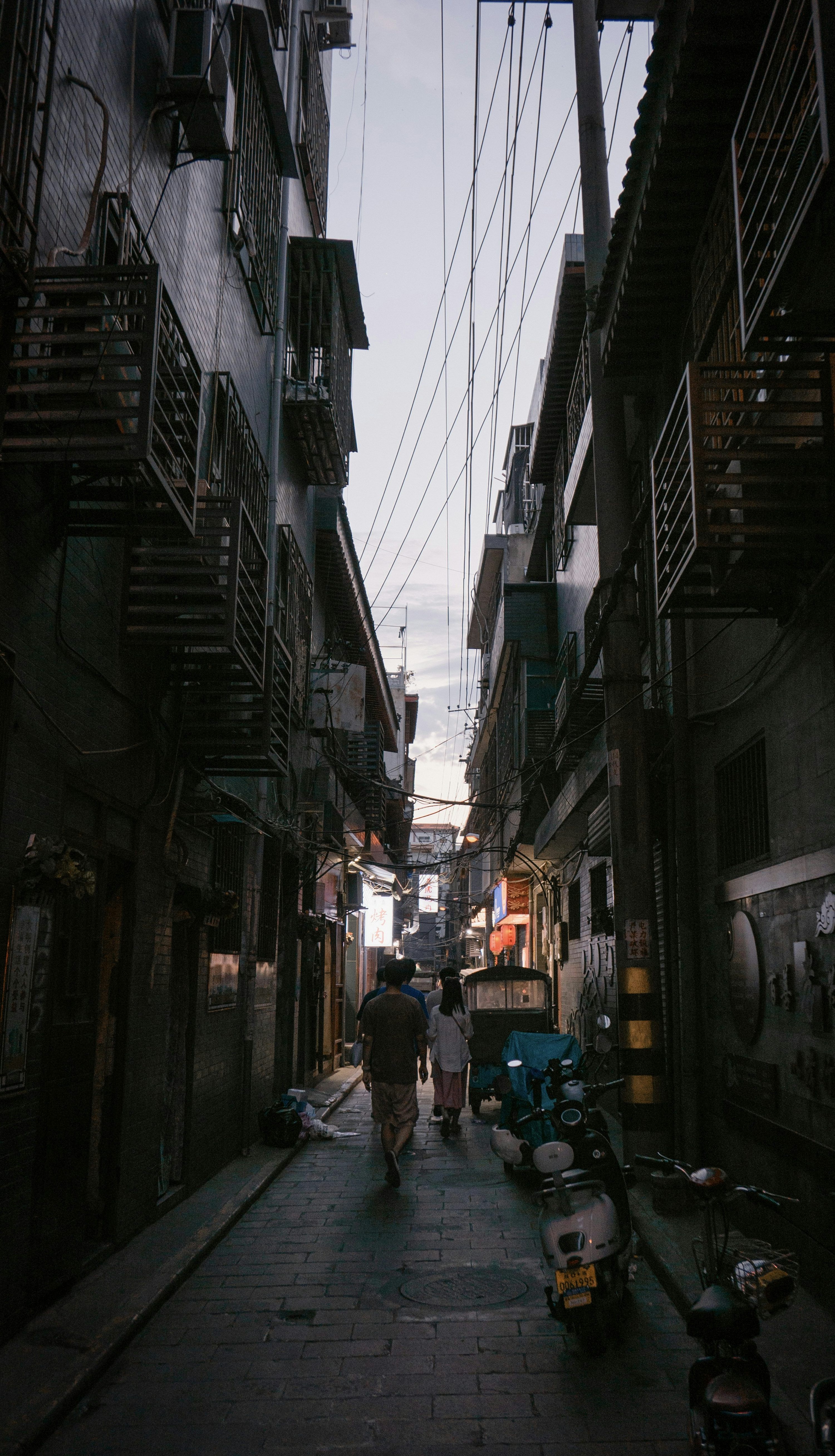 3000x5231 A cobblestone street in an old european city photo