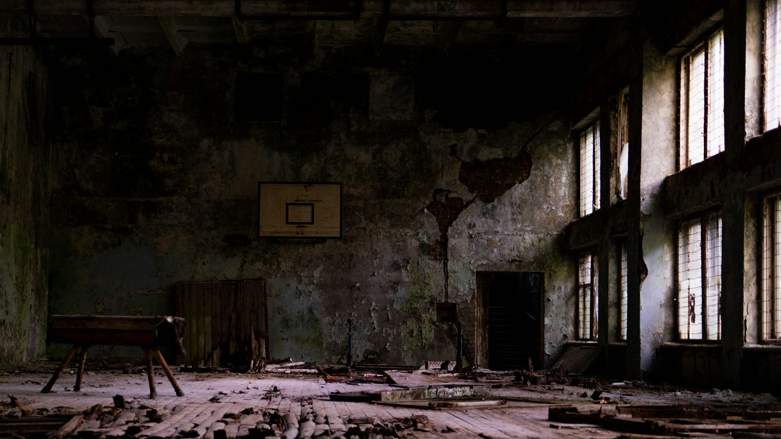 3000x1688 White and black wooden board inside the abandoned building during daytime photo