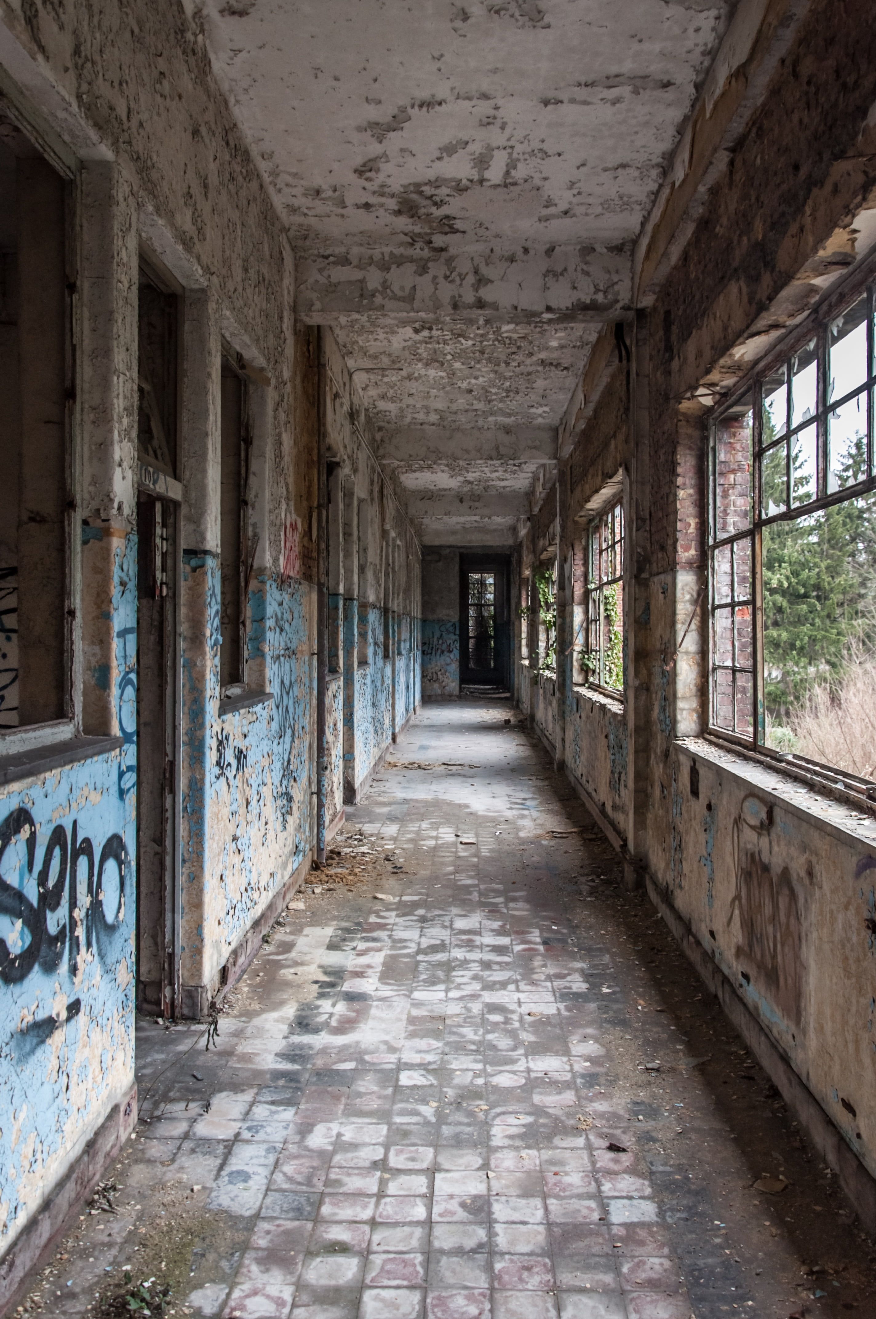 2848x4288 Royalty Free Photo: Empty Hallway Of Abandoned Building