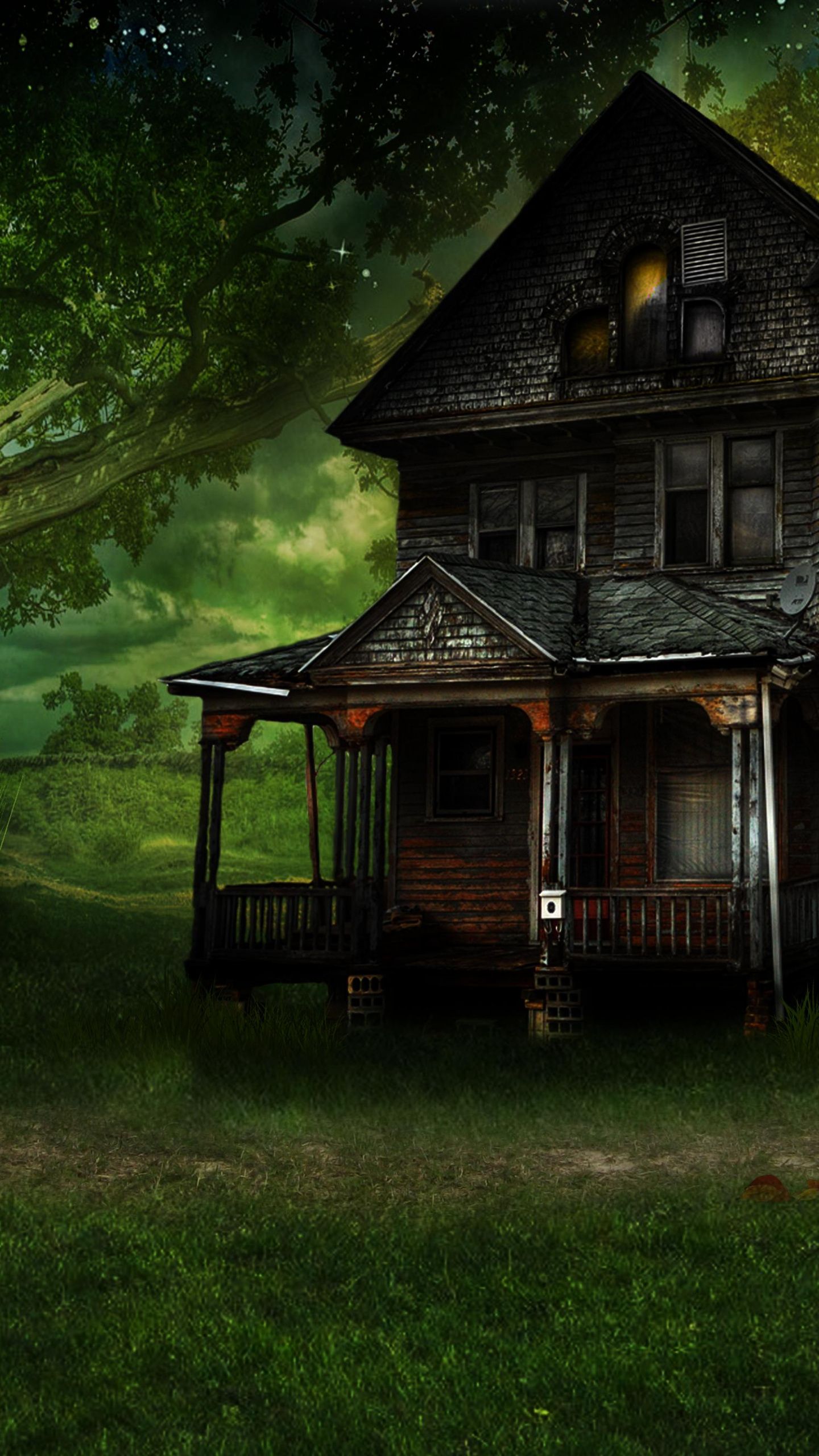 1440x2560 Haunted House Wallpaper