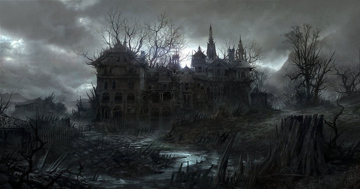 1234x648 Spooky Haunted House Artworks