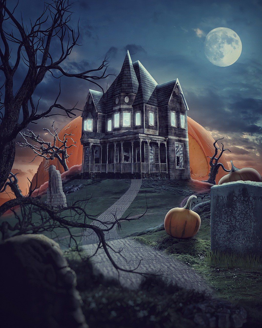 1024x1280 Free Haunted Building & Haunted House Image