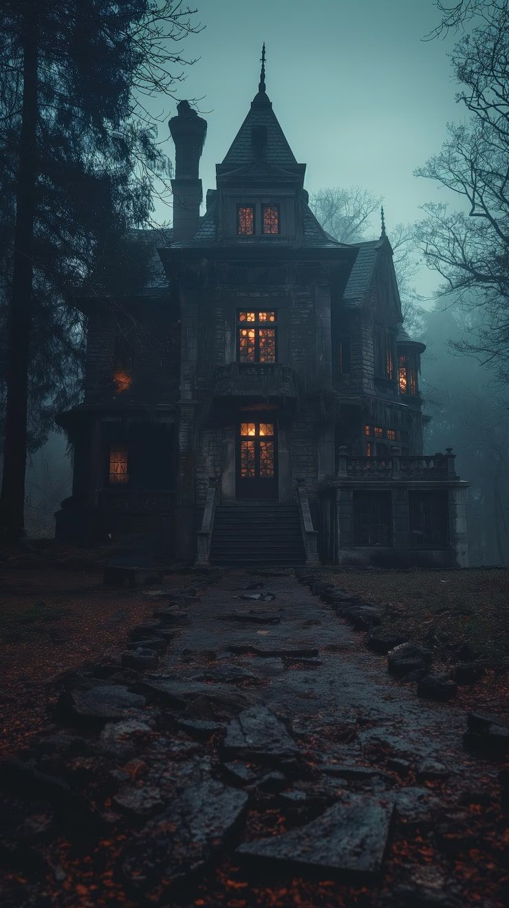 740x1320 Haunted house wallpaper HD Image