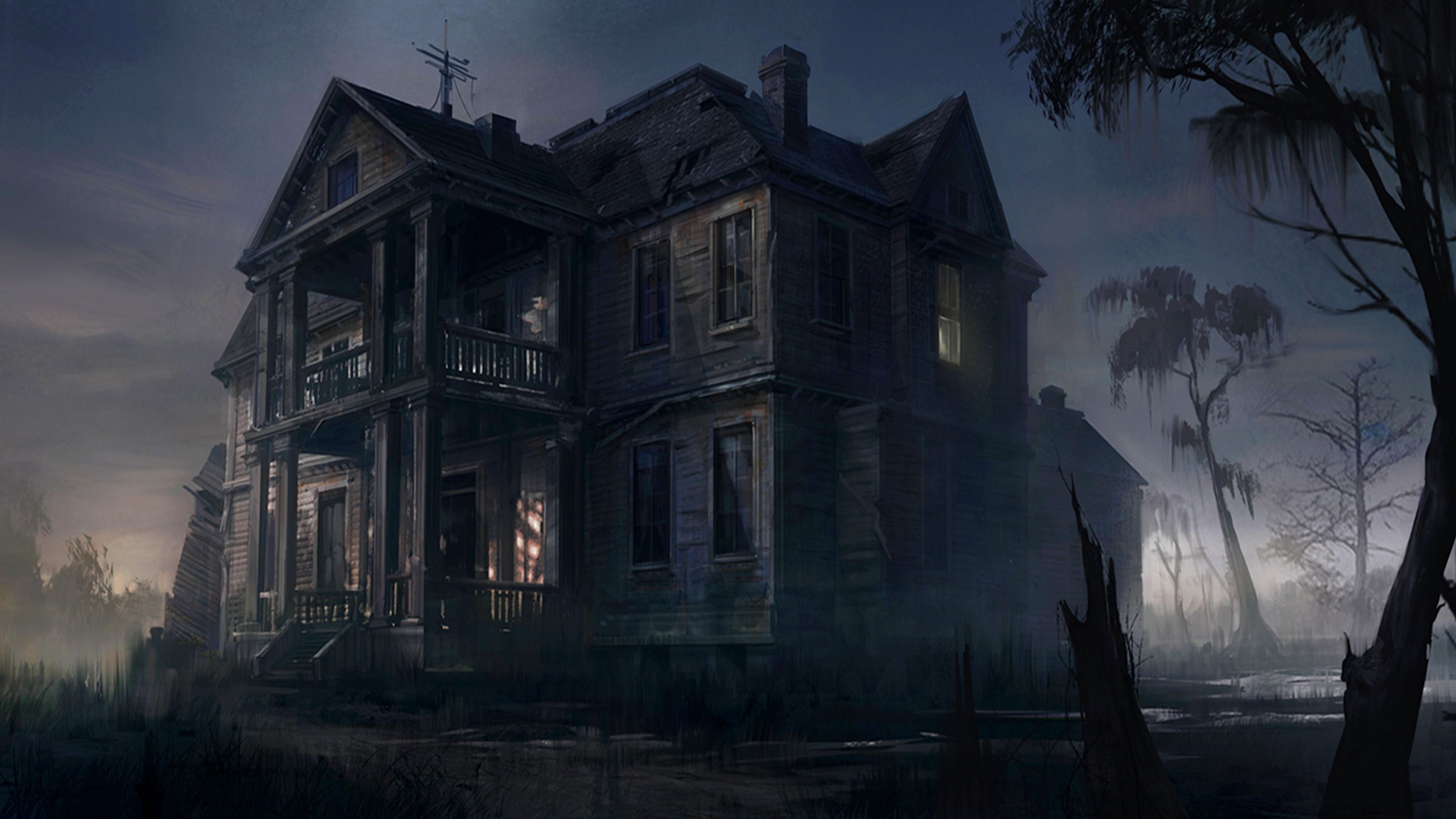 3840x2160 Haunted House Wallpaper