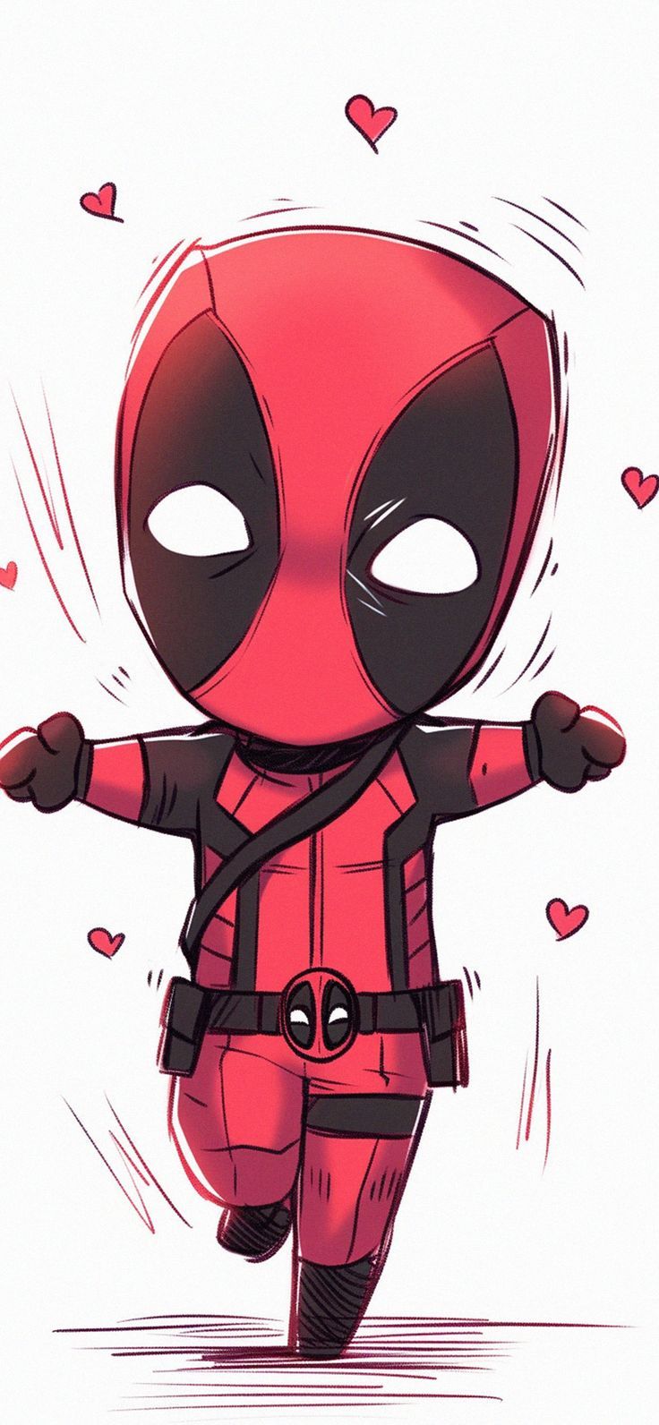 736x1592 Chibi Deadpool Art Wallpaper