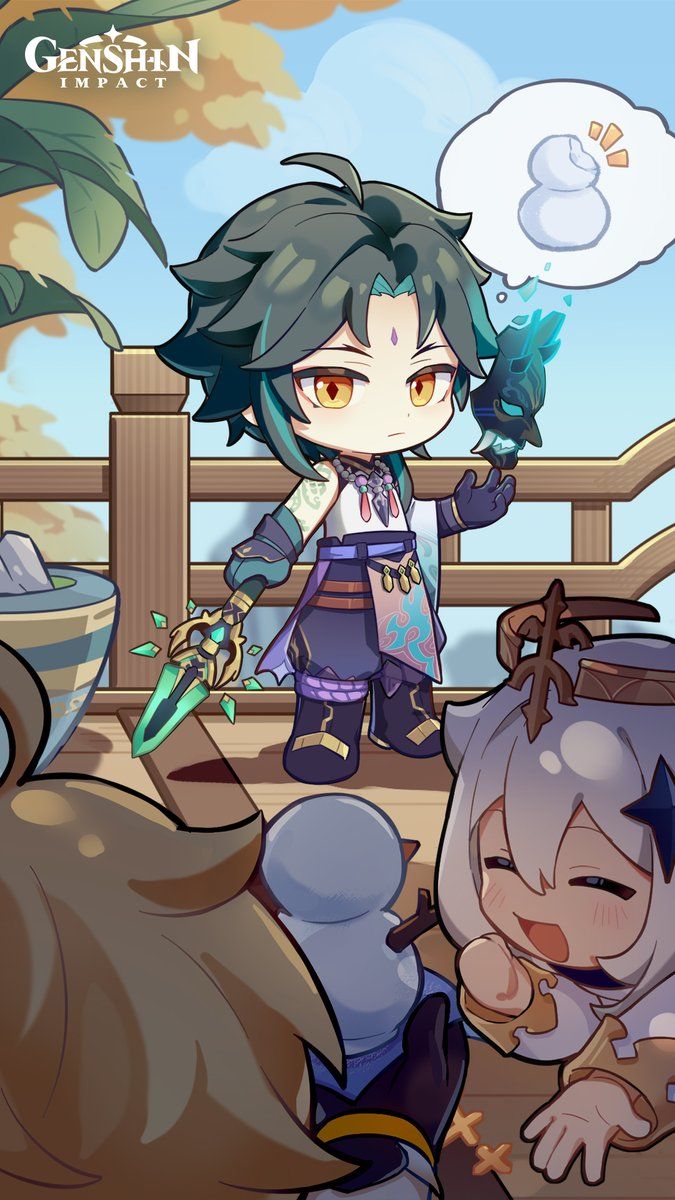 675x1200 New wallpaper for #Xiao latest chibi artwork (๑>◡<๑) May all Xiao wanters will be Xiao havers soon #GenshinImpact #原神