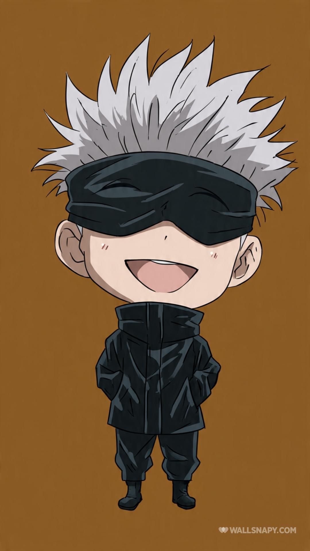 1080x1920 Gojo satoru chibi happy art style jujutsu kaisen wallpaper