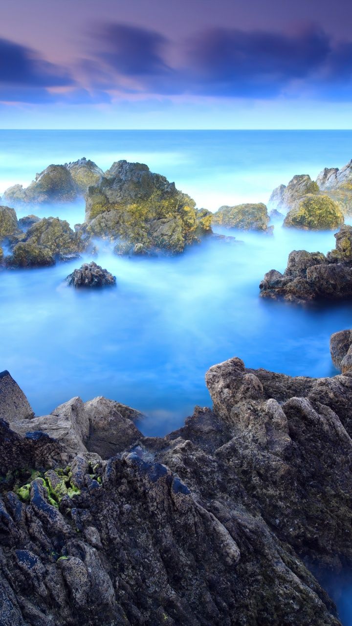 720x1280 Rocky shore Wallpaper 4K, Porto Moniz, Aesthetic, Fog