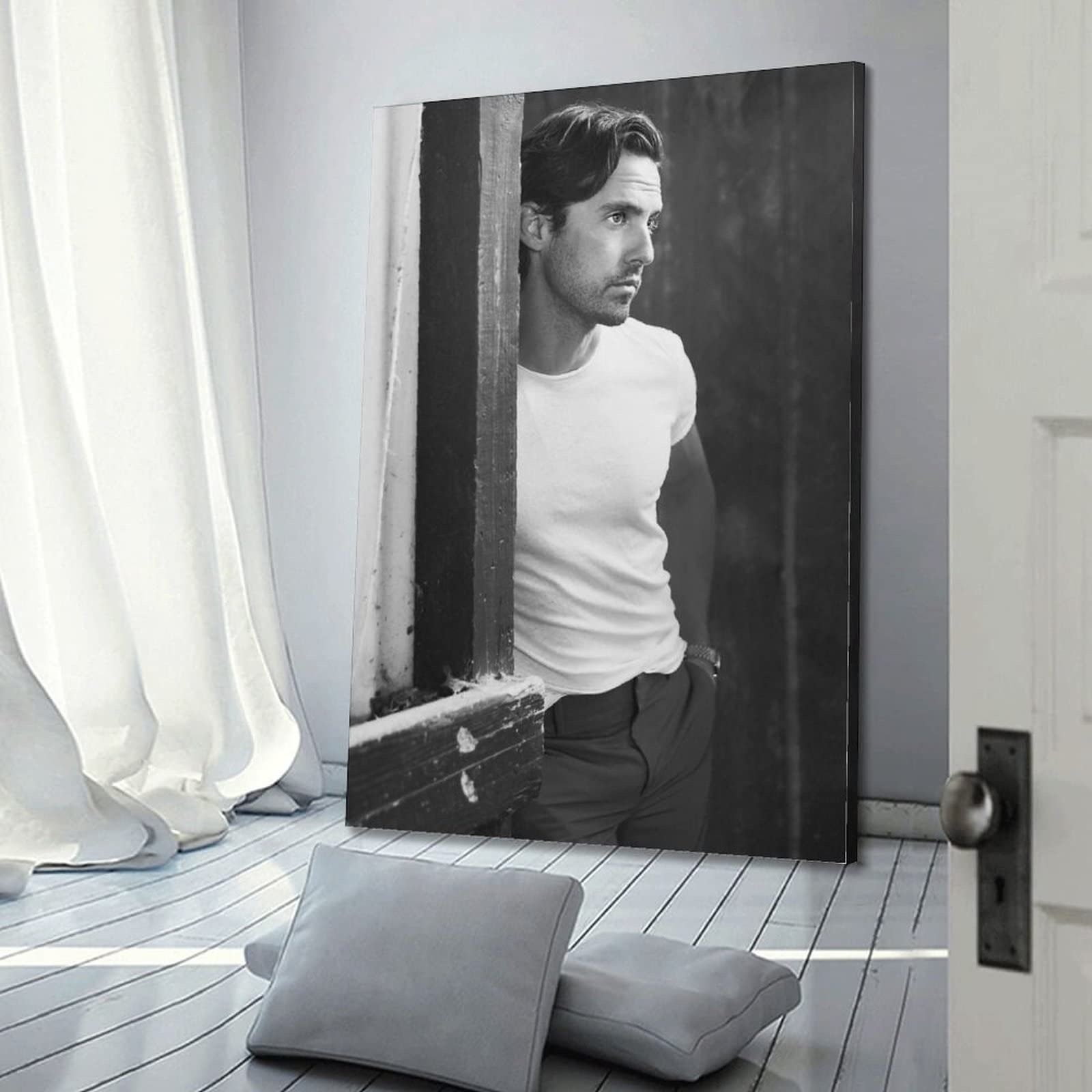 1600x1600 NOGRAX Milo Ventimiglia Actor Poster Bedroom Aesthetic Picture Print Canvas Painting 60x90cm Frame Style : Amazon.de: Home & Kitchen